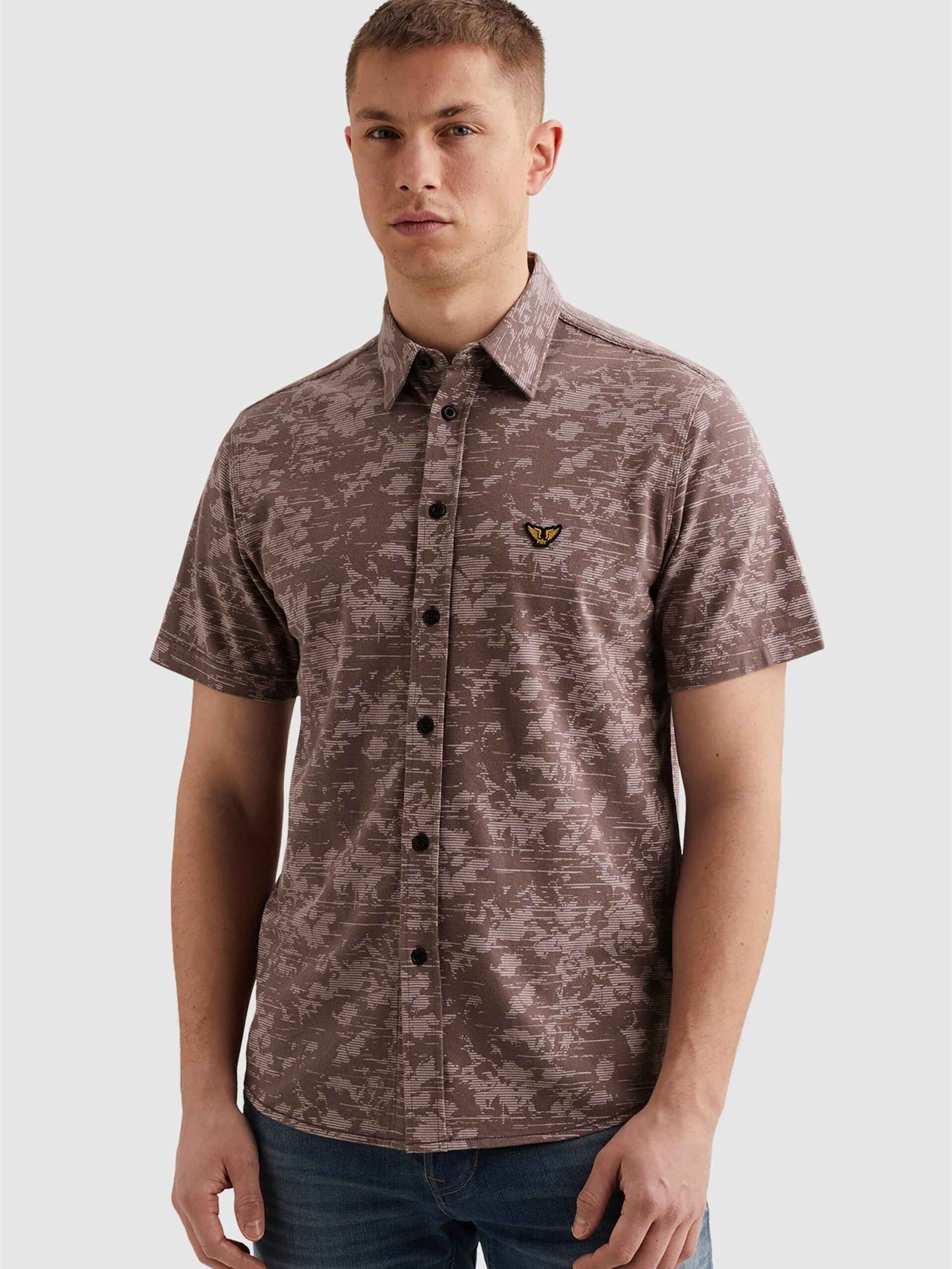 PME Legend Skjorta 'Shirt in jersey piqué with allover print' herr