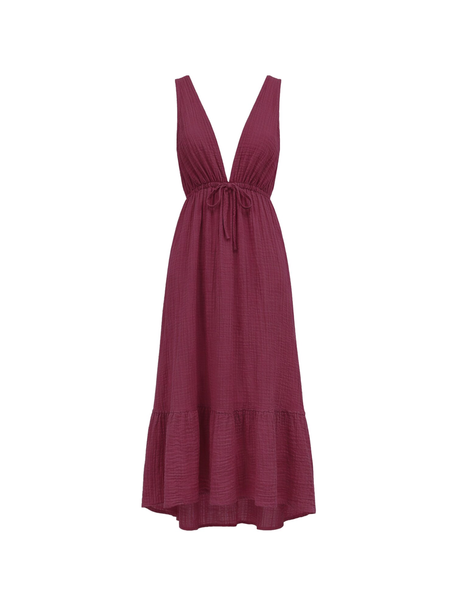 Haris Cotton Vestido 'Sleeveless Dress in Textured Cotton with Deep V Neck' mora