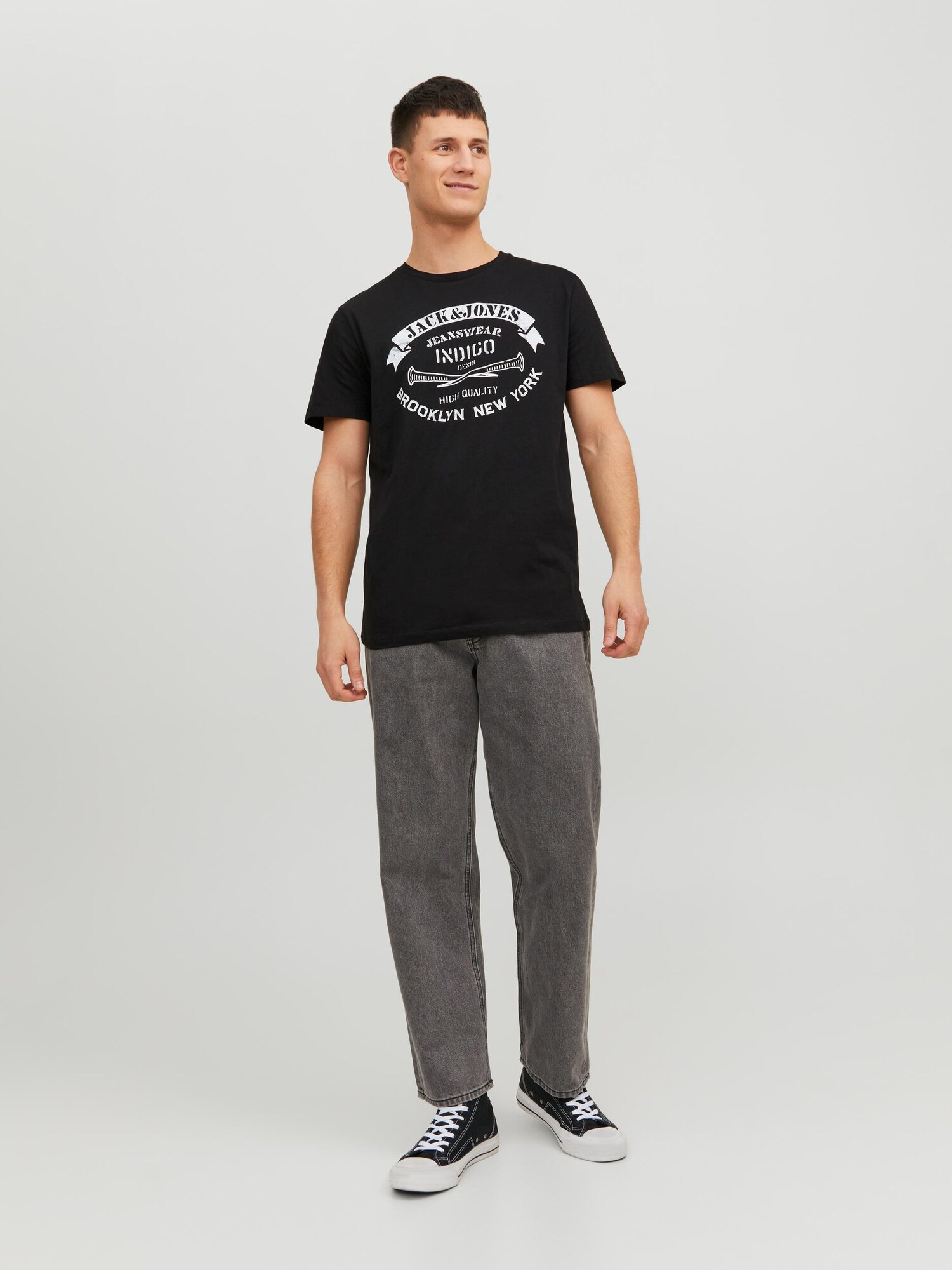 JACK & JONES Tričko 'Jeans' čierna / biela (obrázok 6)