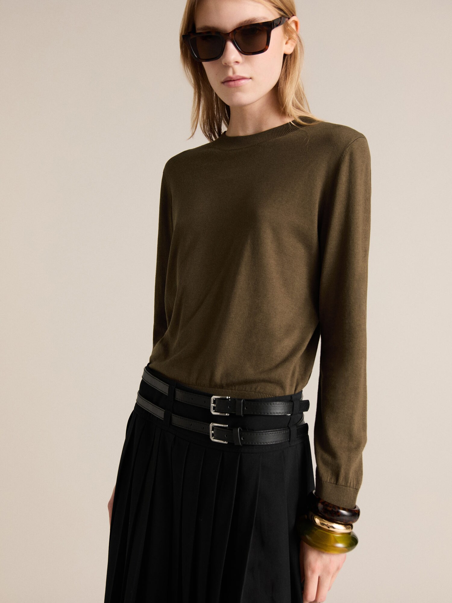 MANGO Pulóver 'Luka'  khaki termék 2. képe