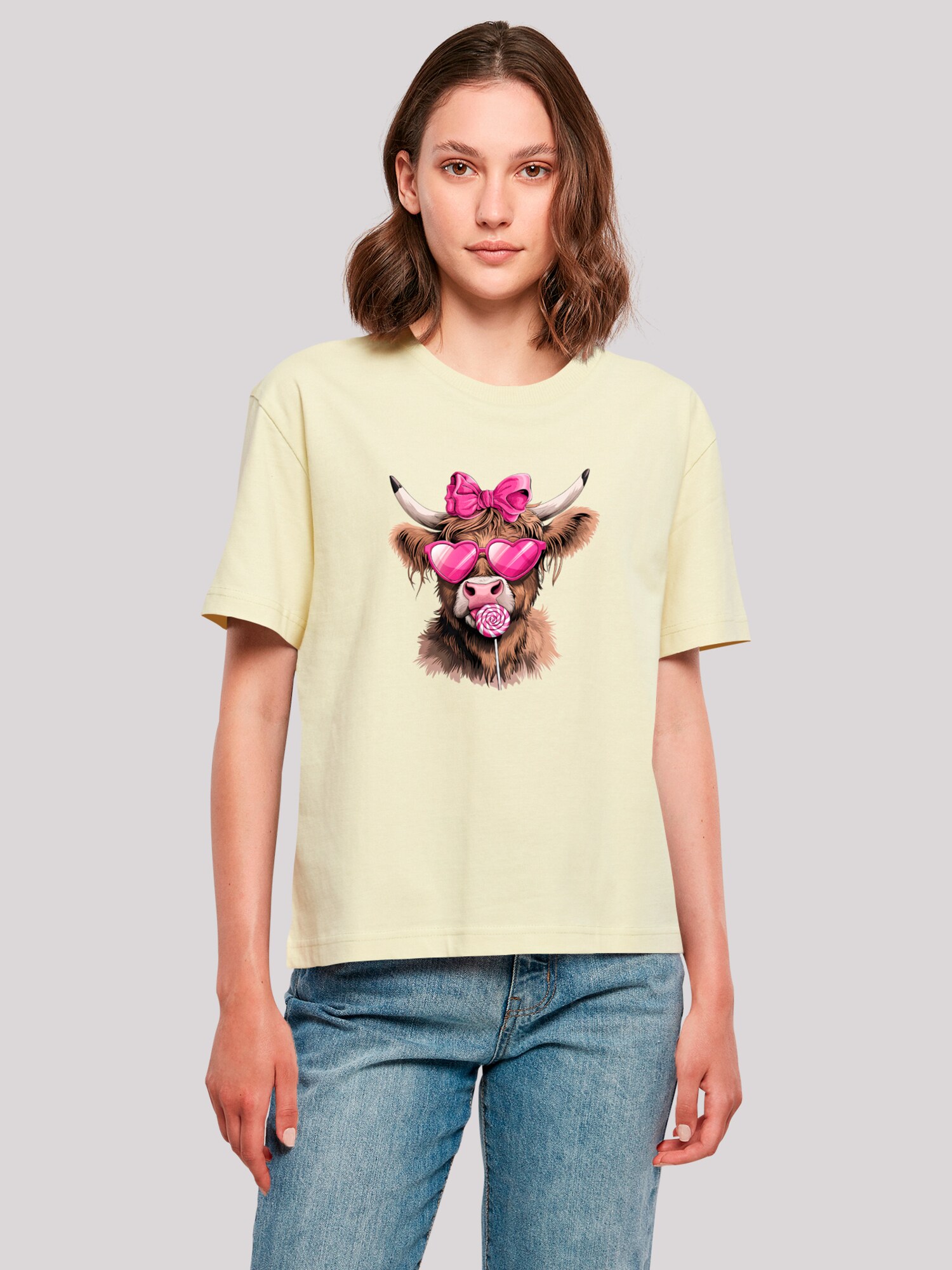 Thumbnail - F4NT4STIC T-Shirt Highland Cow Valentinstag Sonnenbrille