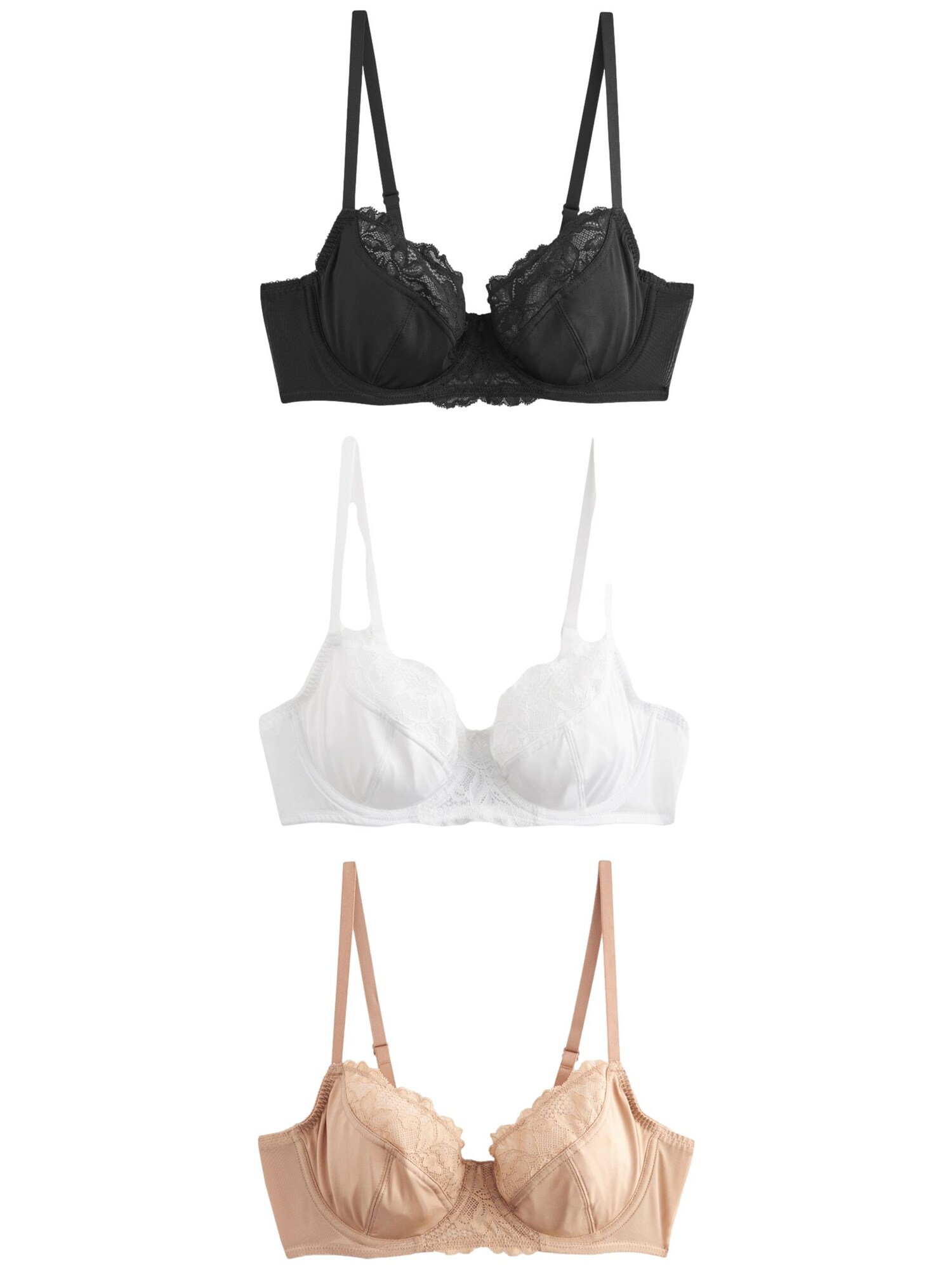 Next Sutien  bej / negru / alb