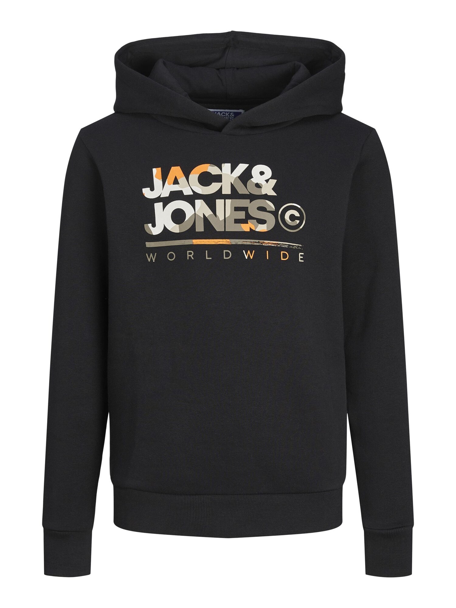 Jack & Jones Junior Mikina 'JJLuke'  farby bahna / svetlosivá / tmavooranžová / čierna