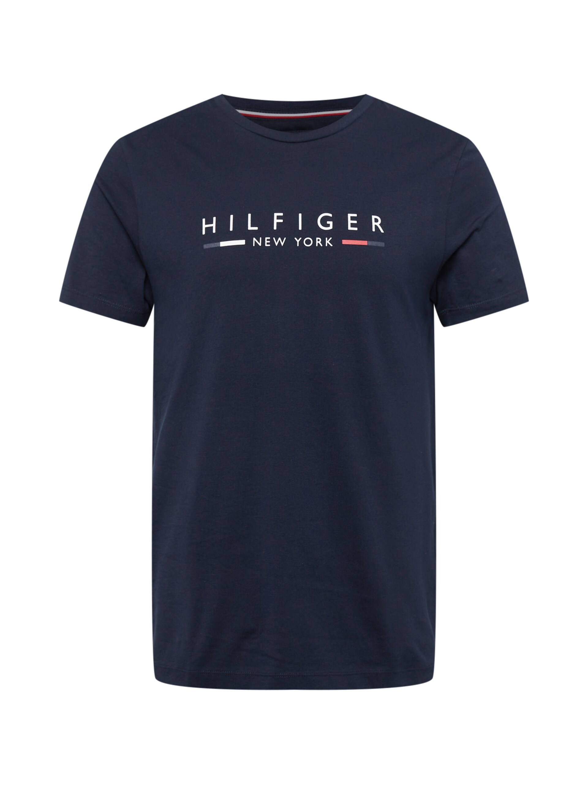 TOMMY HILFIGER T-shirt 'Slim NYC Logo' marinblå / röd herr