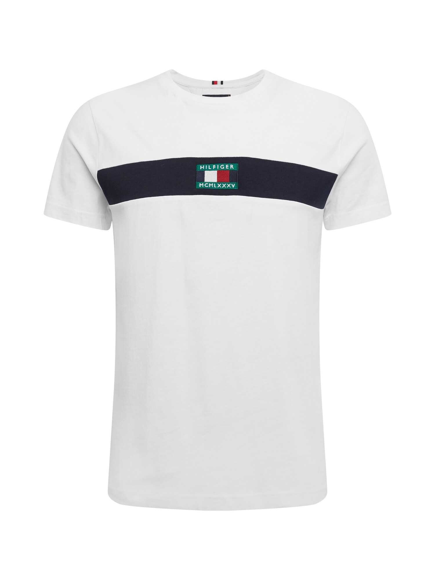 TOMMY HILFIGER Marškinėliai  balta / tamsiai mėlyna jūros spalva / raudona / žalia