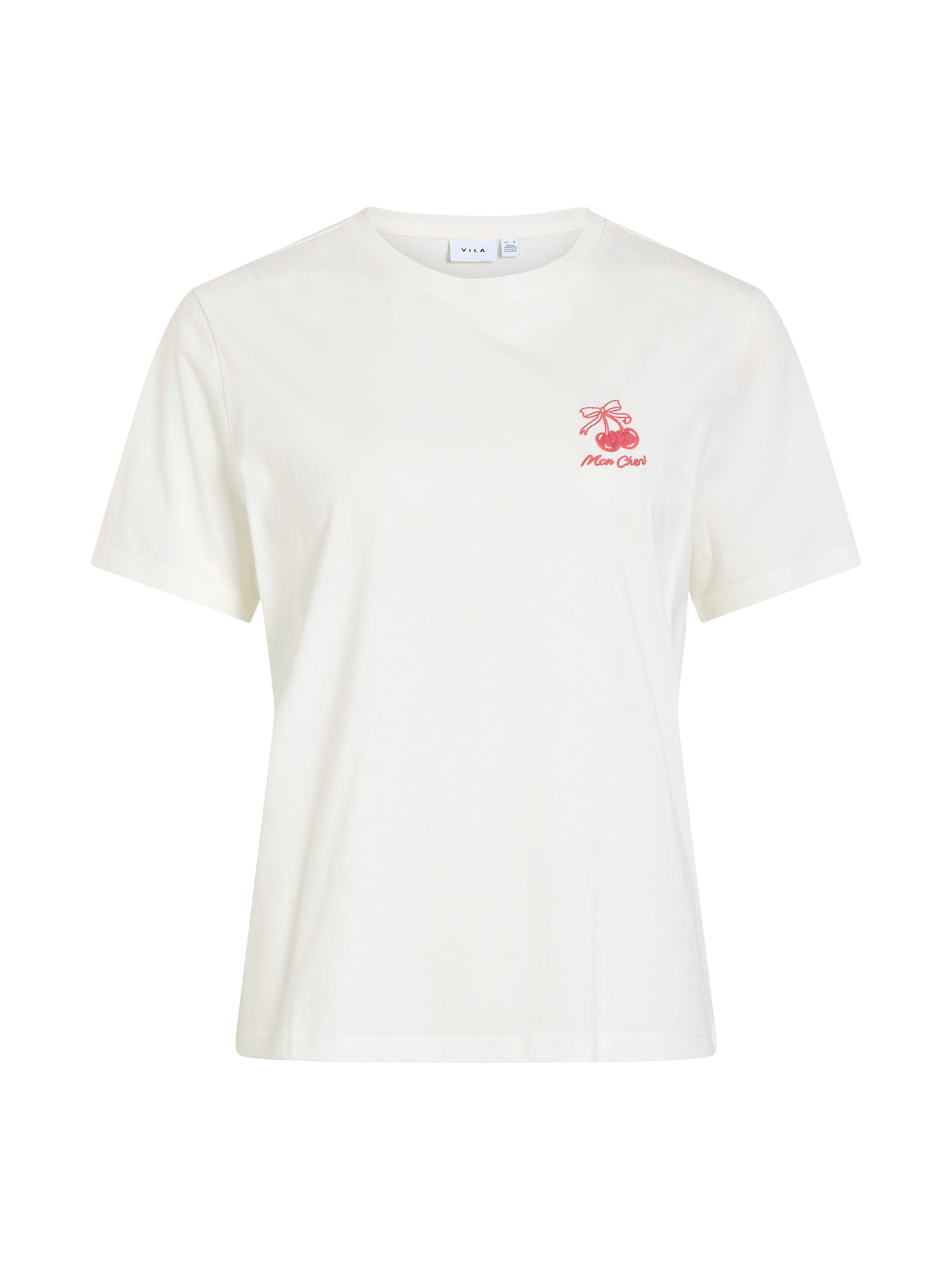Vila Shirt 'VISybilla Bisou' Bloedrood / Wit
