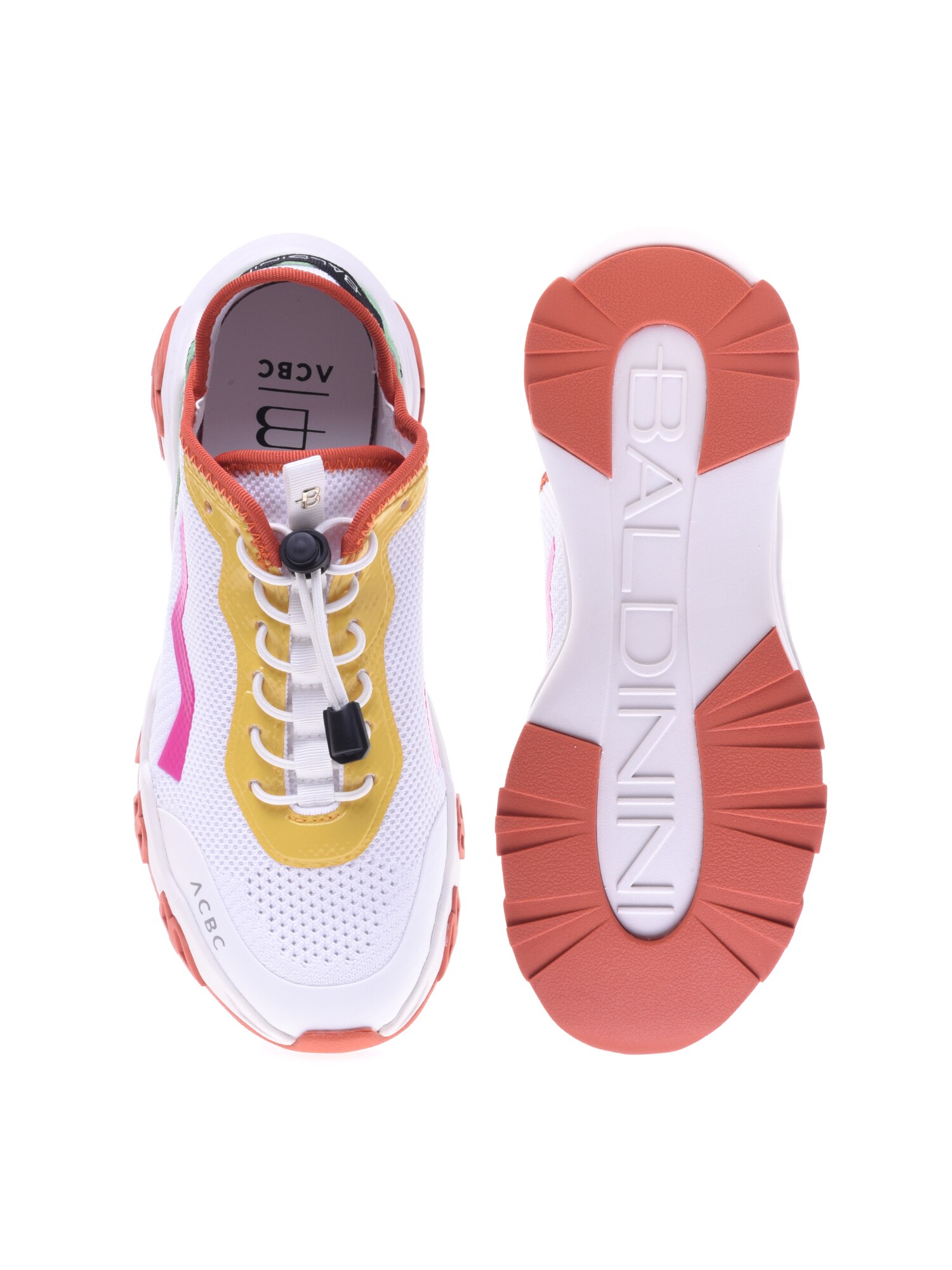BALDININI Sneakers laag donkergeel mintgroen donkerroze wit