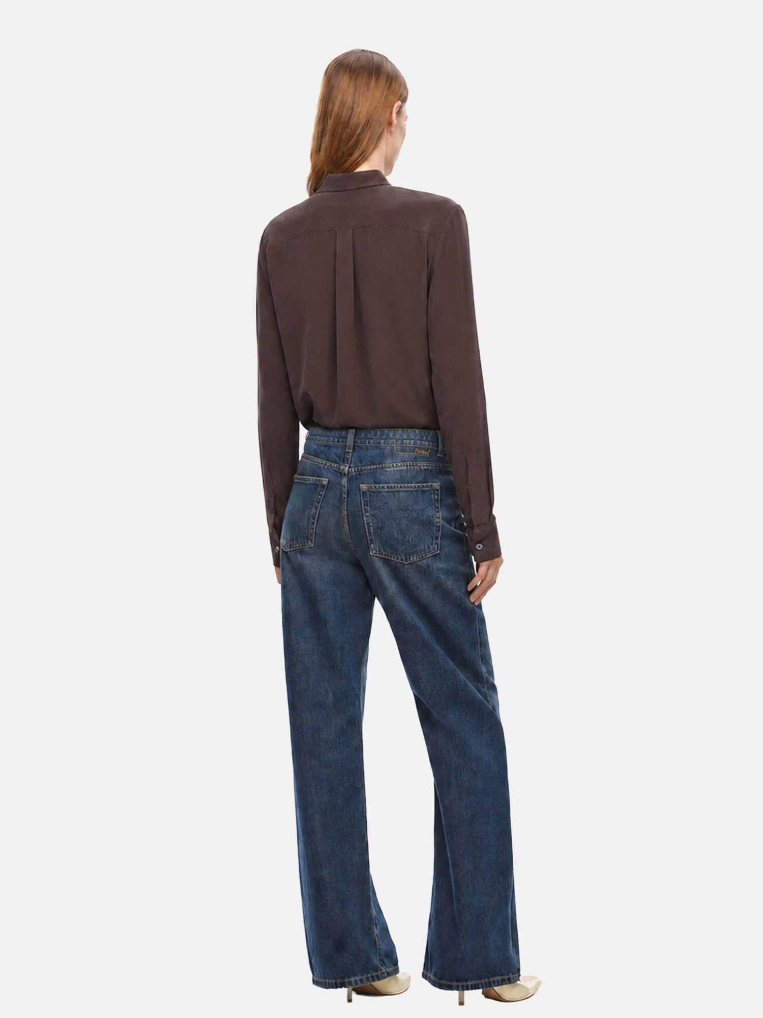 PINKO Blusa 'PINKO CRACKERS CAMICIA CREPE DE CHINE CAMICIA'  marrón – imagen 4