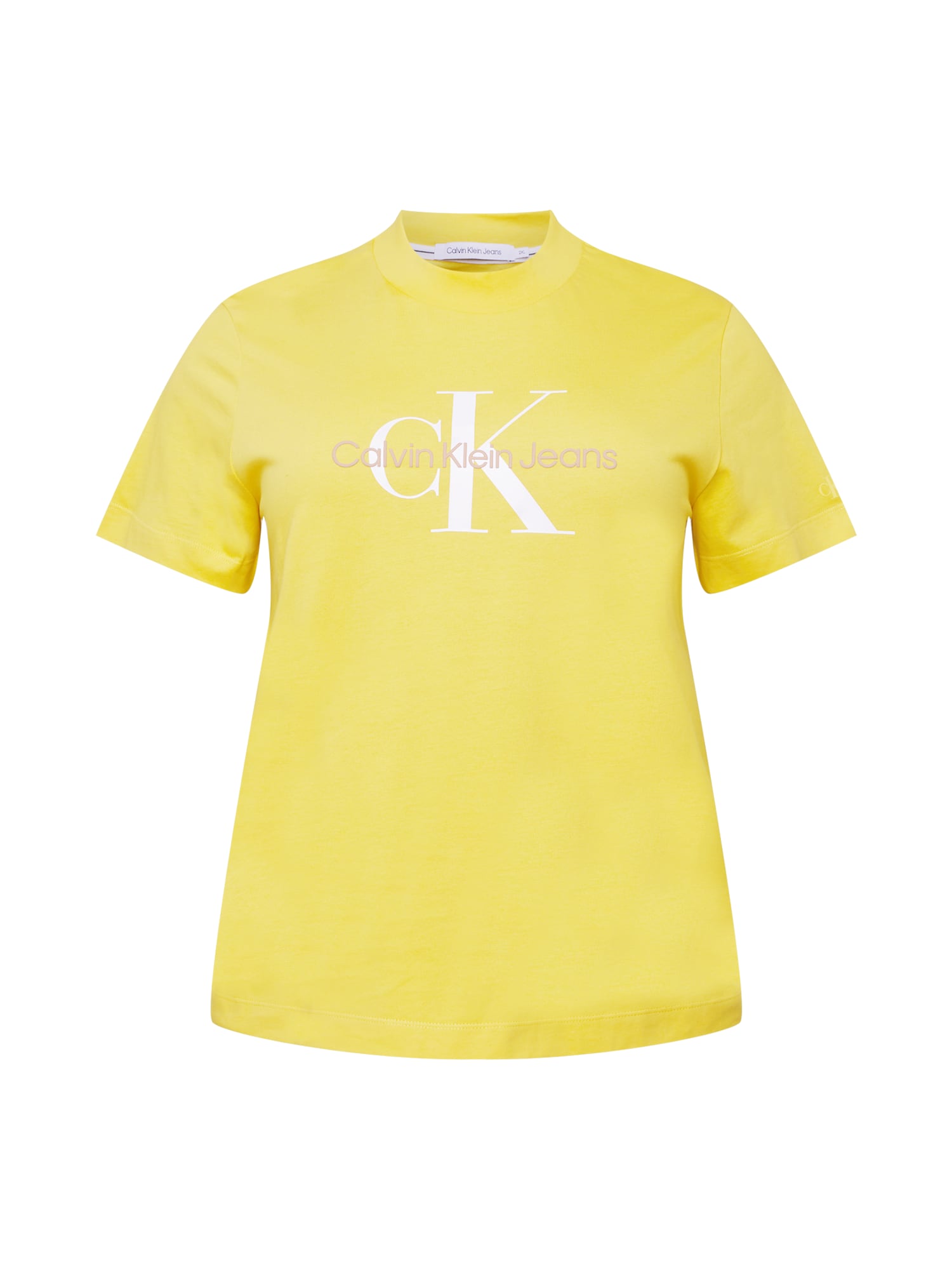 Calvin Klein Jeans Curve Marškinėliai geltona / balta / pudros spalva