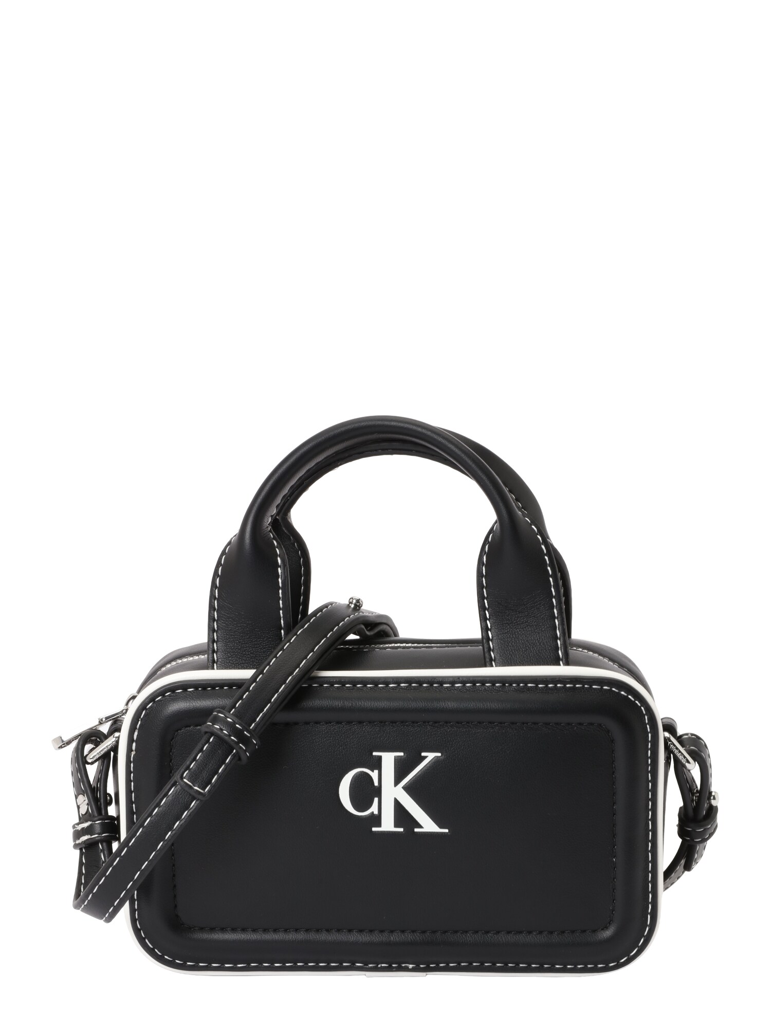 Calvin Klein Ručna torbica 'Contrast Monogram'  crna / bijela