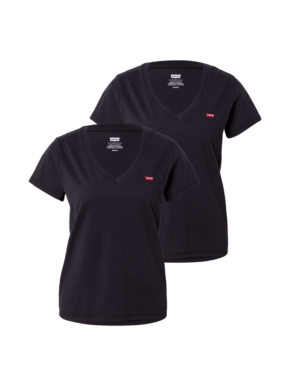 T-shirt 'Perfect V-Neck Tee (2-Pack)' röd / svart