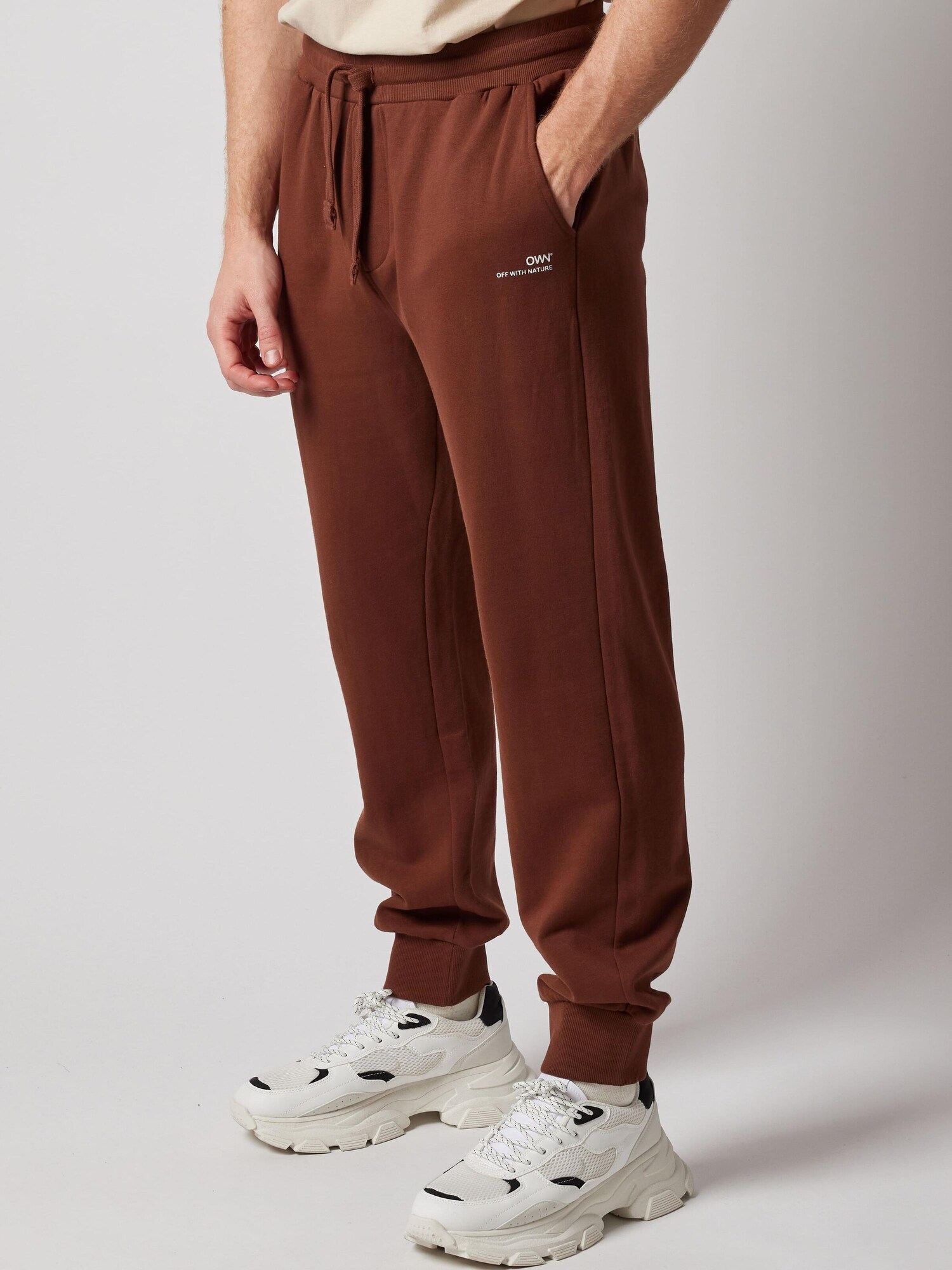OWN Off With Nature Hlače 'Joggers Felpati' smeđa
