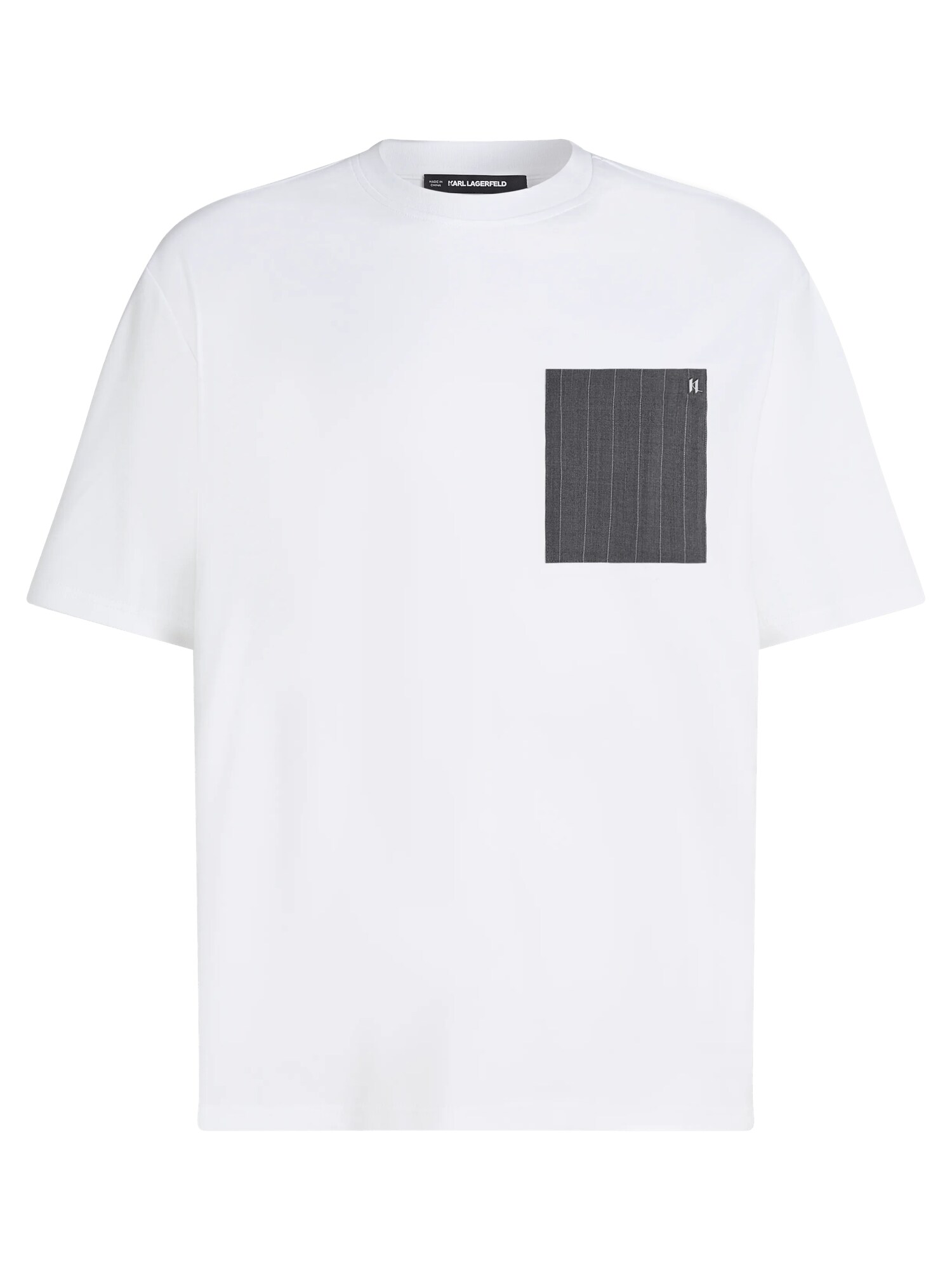 Karl Lagerfeld Tricou gri închis / alb