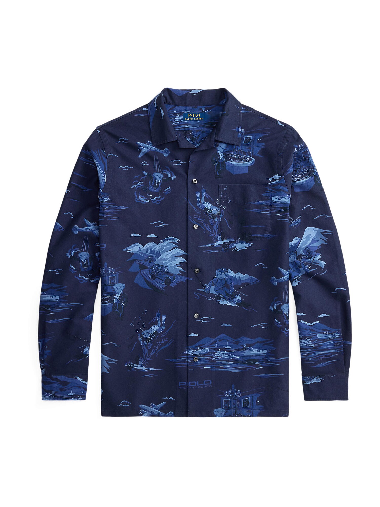 Polo Ralph Lauren Cămașă CLASSIC  bleumarin / albastru regal / albastru deschis