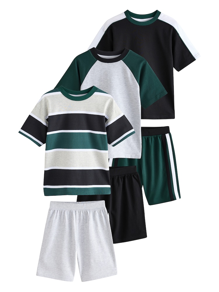 Next Schlafanzug Jungen Größe 164 greige / hellgrau / tanne / schwarz