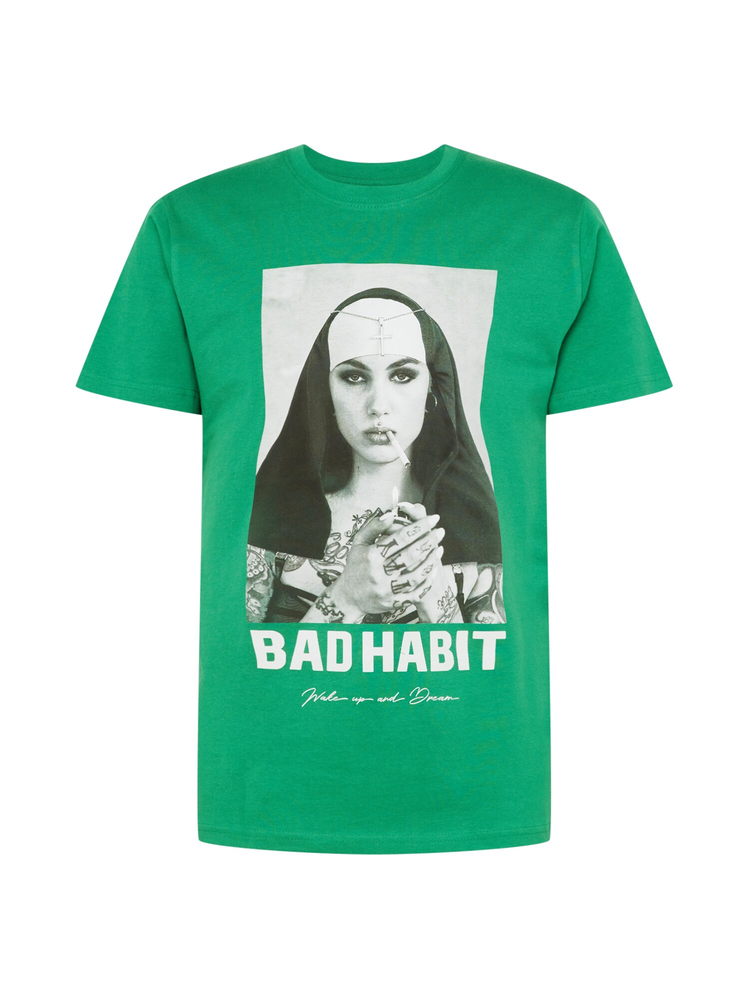 Mister Tee Bluser & t-shirts 'Bad Habit'  grøn / sort / hvid