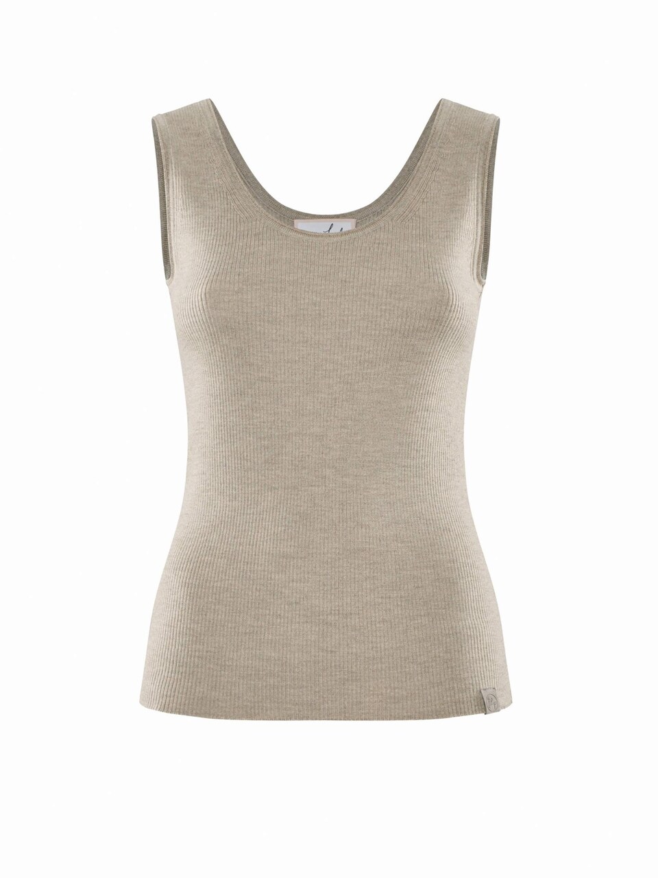 Broderad topp 'TOP BLOSSOM Geripptes Merino Top mit Rundhals'