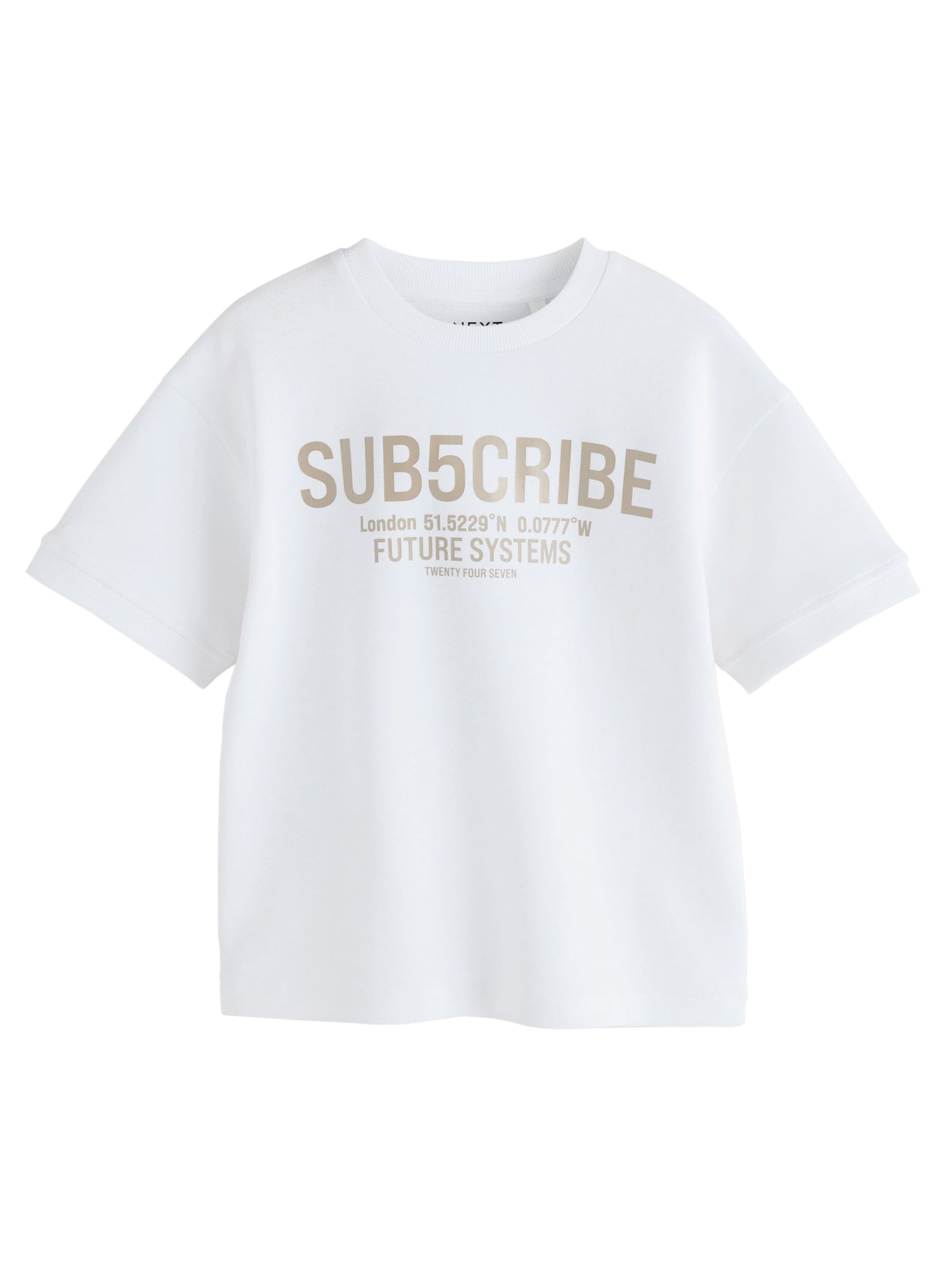 Next Tricou  auriu / alb