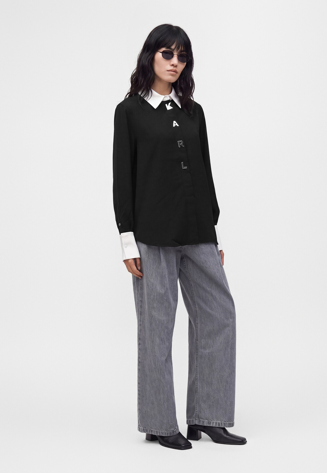 Karl Lagerfeld Blusa  negro / blanco – imagen 24