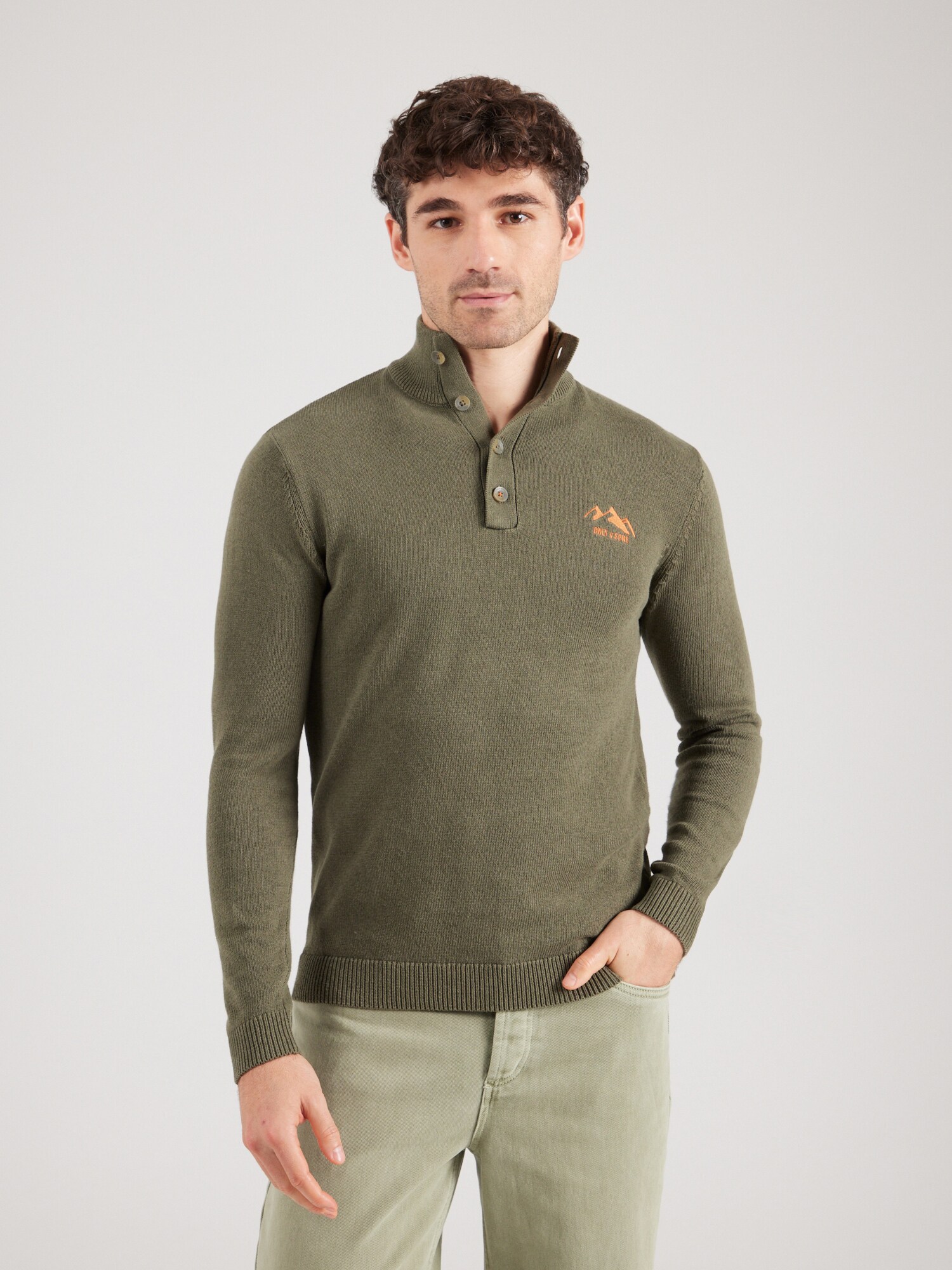 Only & Sons Pulóver 'ONSREES'  olíva / homár termék 2. képe