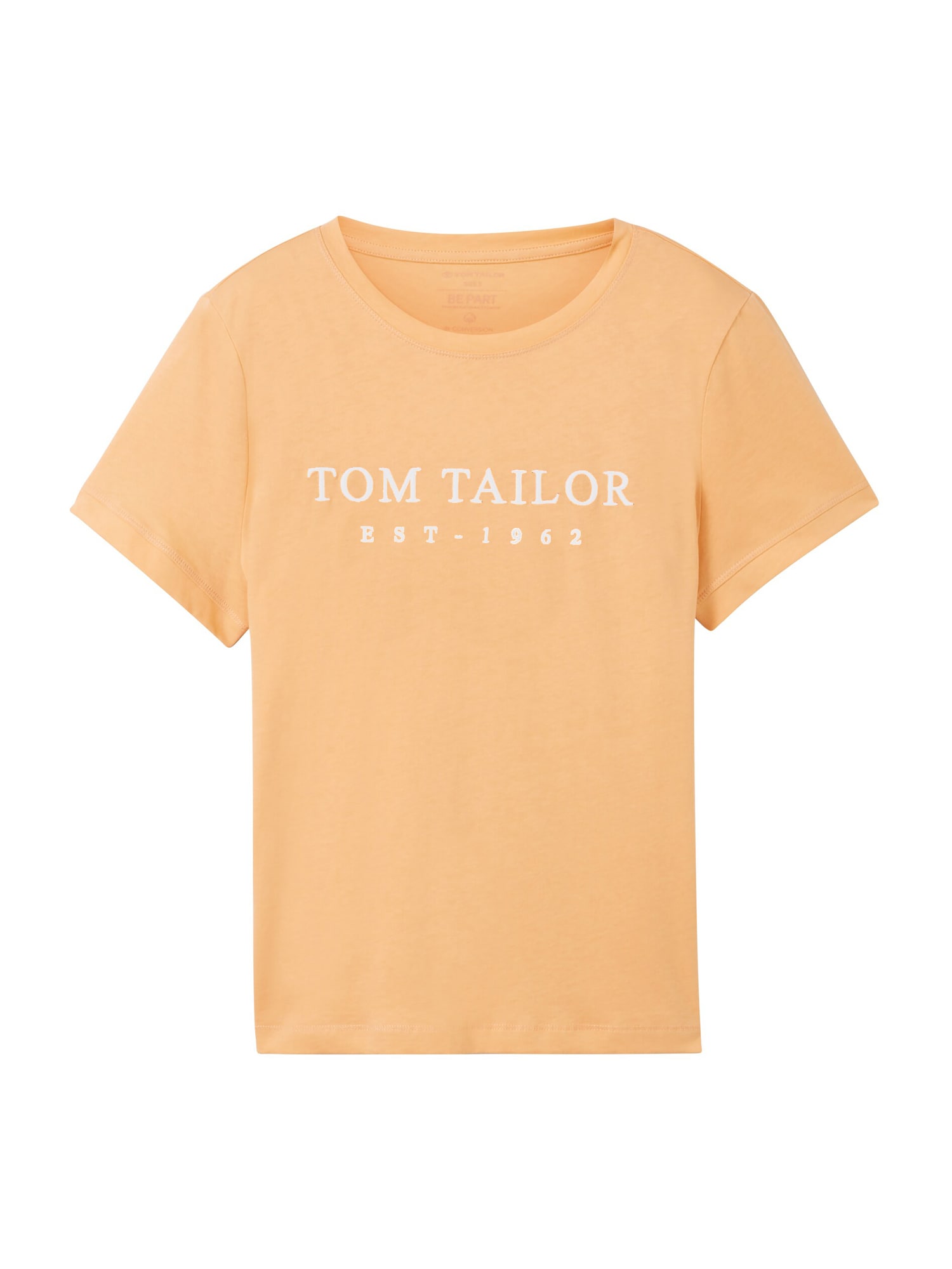 TOM TAILOR Majica  pastelno oranžna / bela