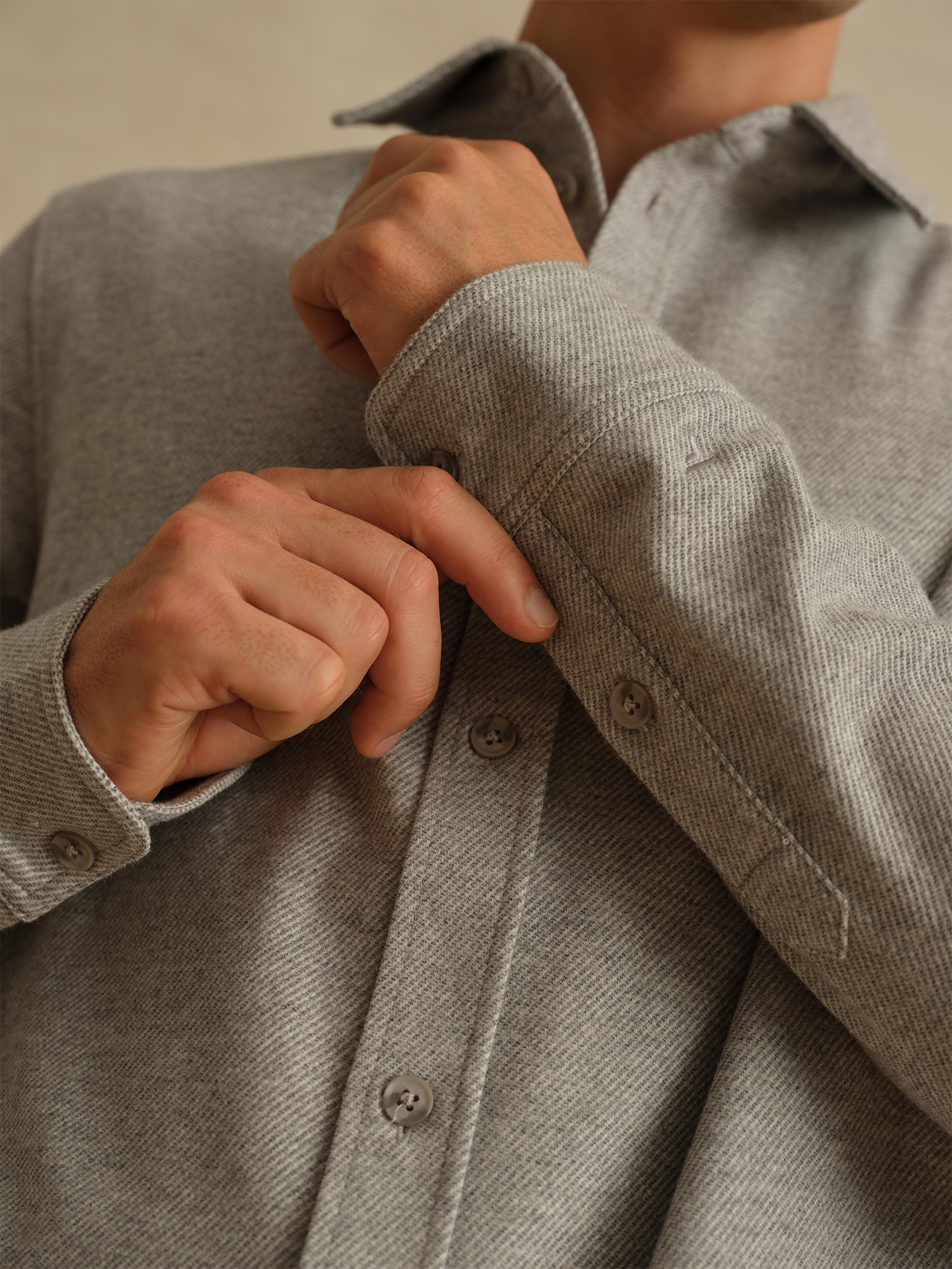 DAN FOX APPAREL Košeľa 'Eddi' sivá melírovaná (obrázok 5)
