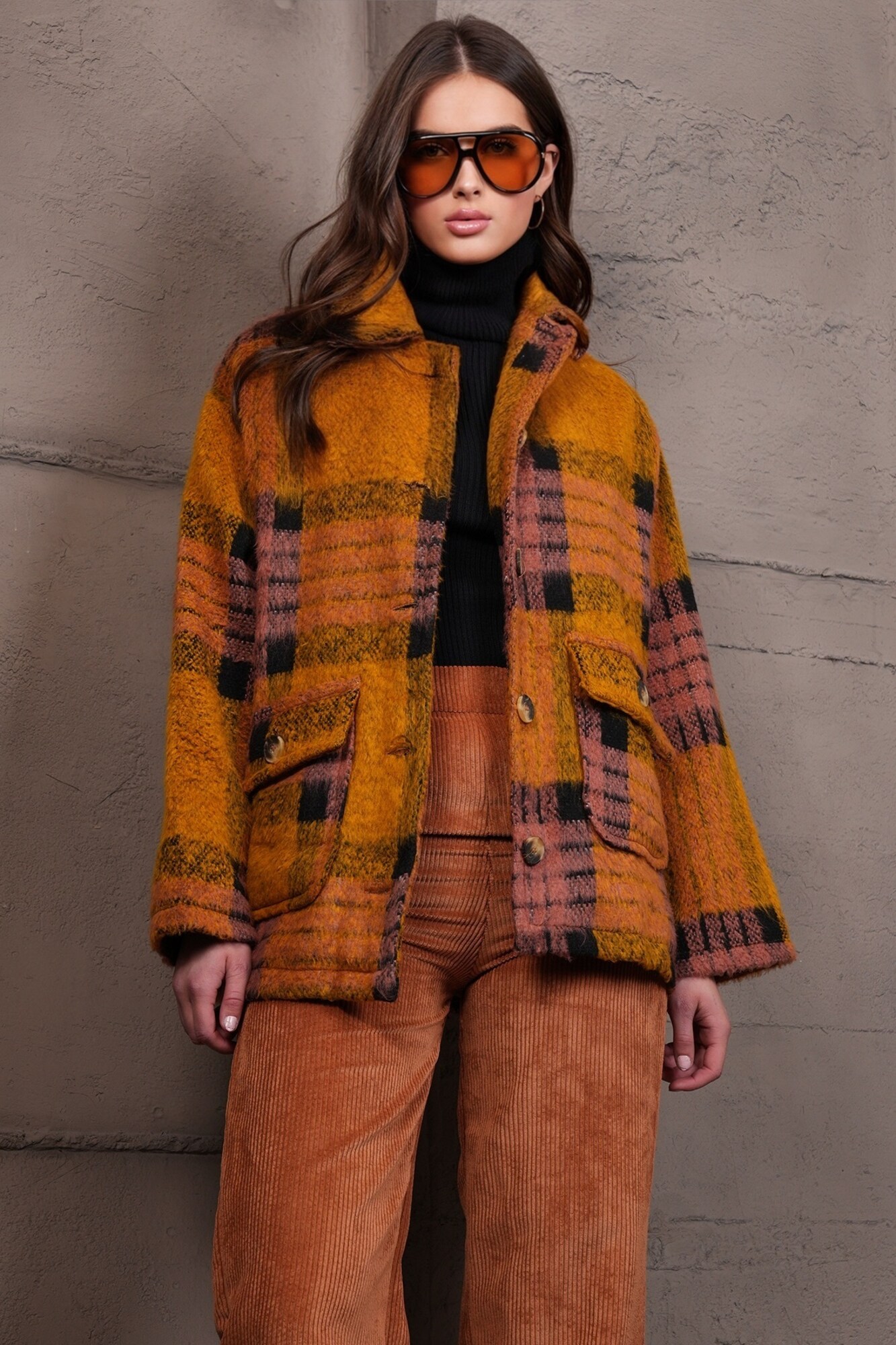 Trend Alaçatı Stili Chaqueta de entretiempo amarillo / altrosa / negro