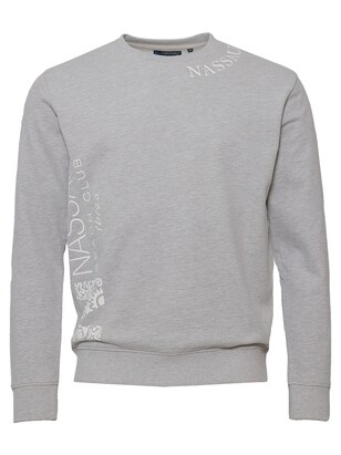 NASSAU Beach Club Sweatshirt ‘NB231043’ Grijs / Grijs gemêleerd / Wit