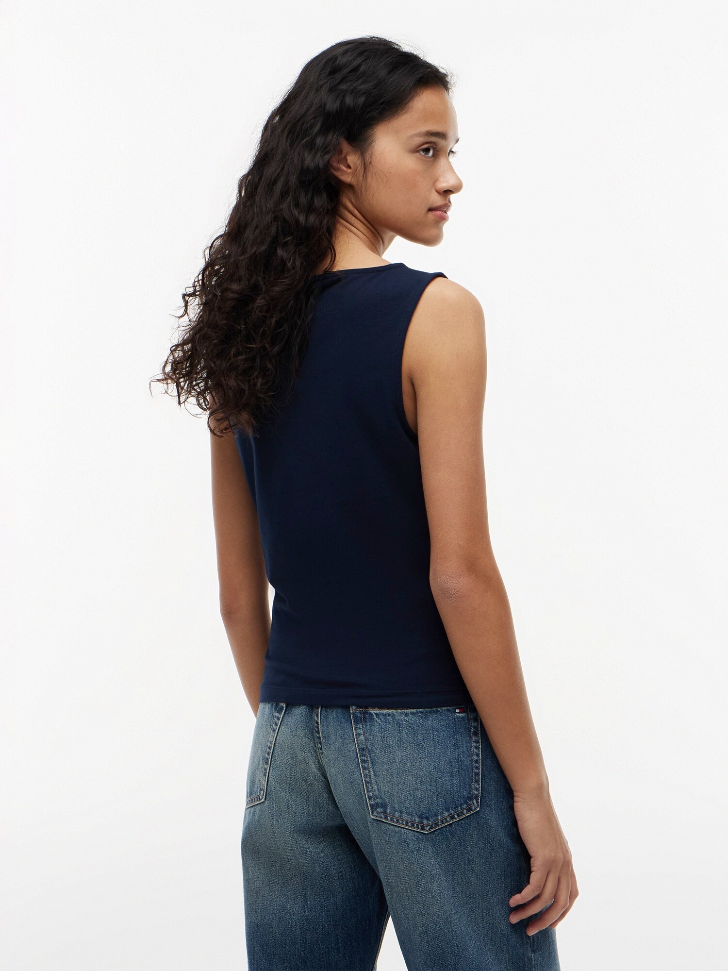 TOMMY HILFIGER Top navy / blanco – imagen 8