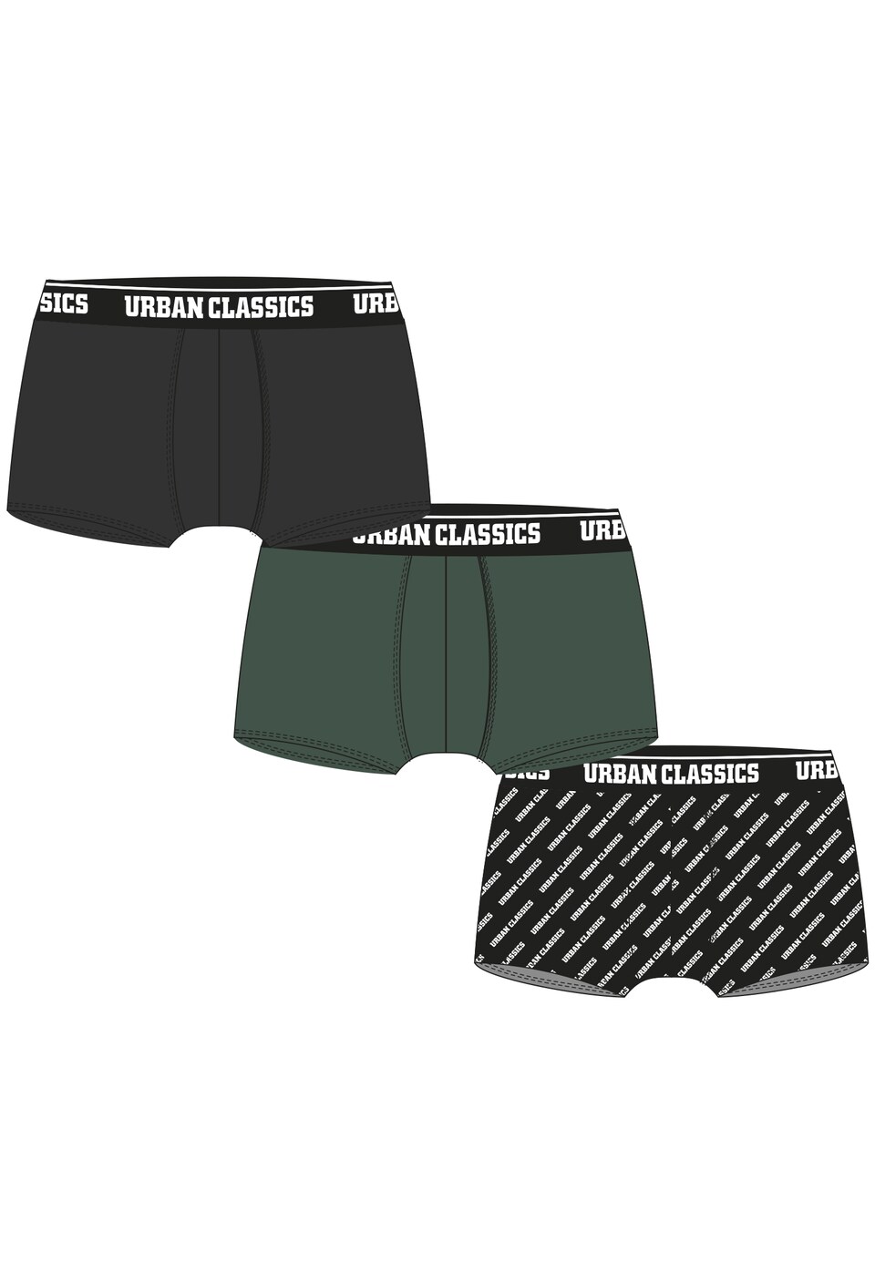 Boxershorts mörkgrön / svart