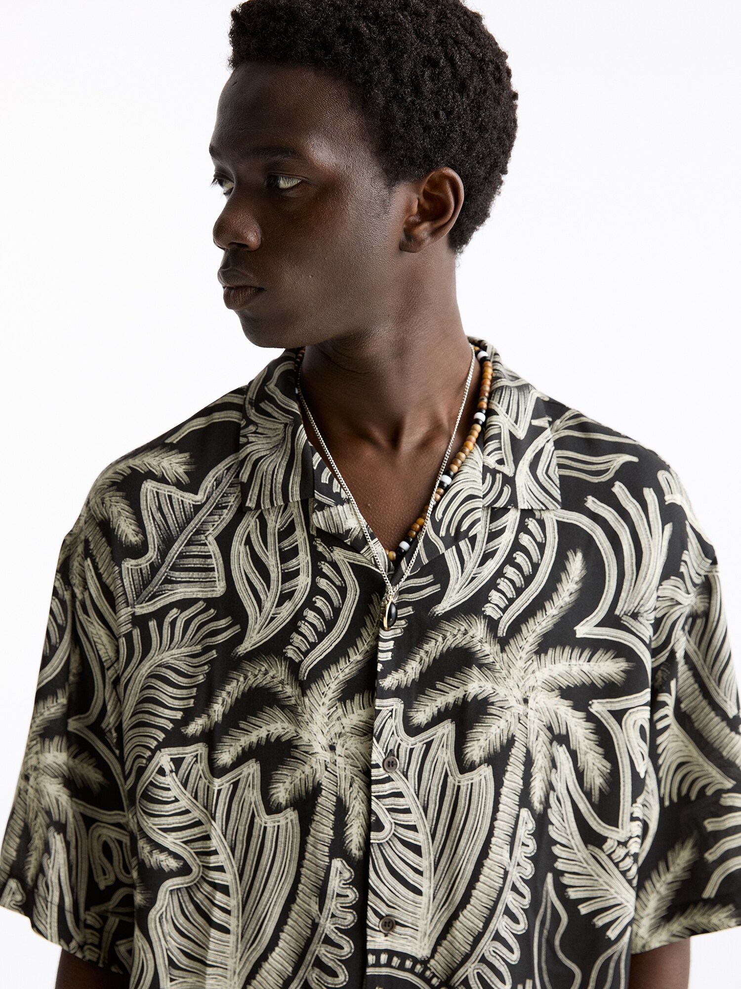 Pull&Bear Košeľa krémová / čierna (obrázok 5)