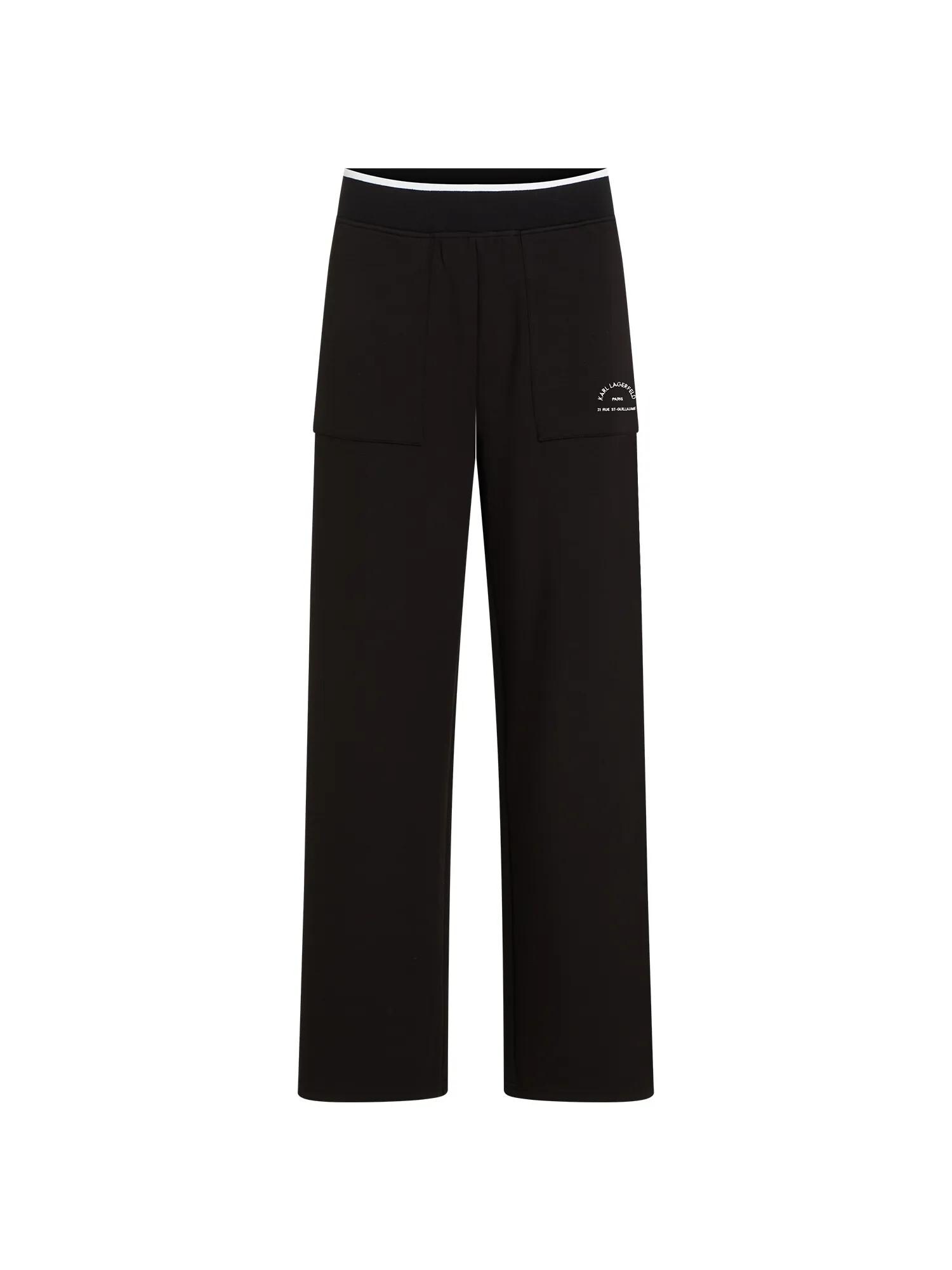 Karl Lagerfeld Pantaloni 'Rue St-Guillaume'  negru / alb