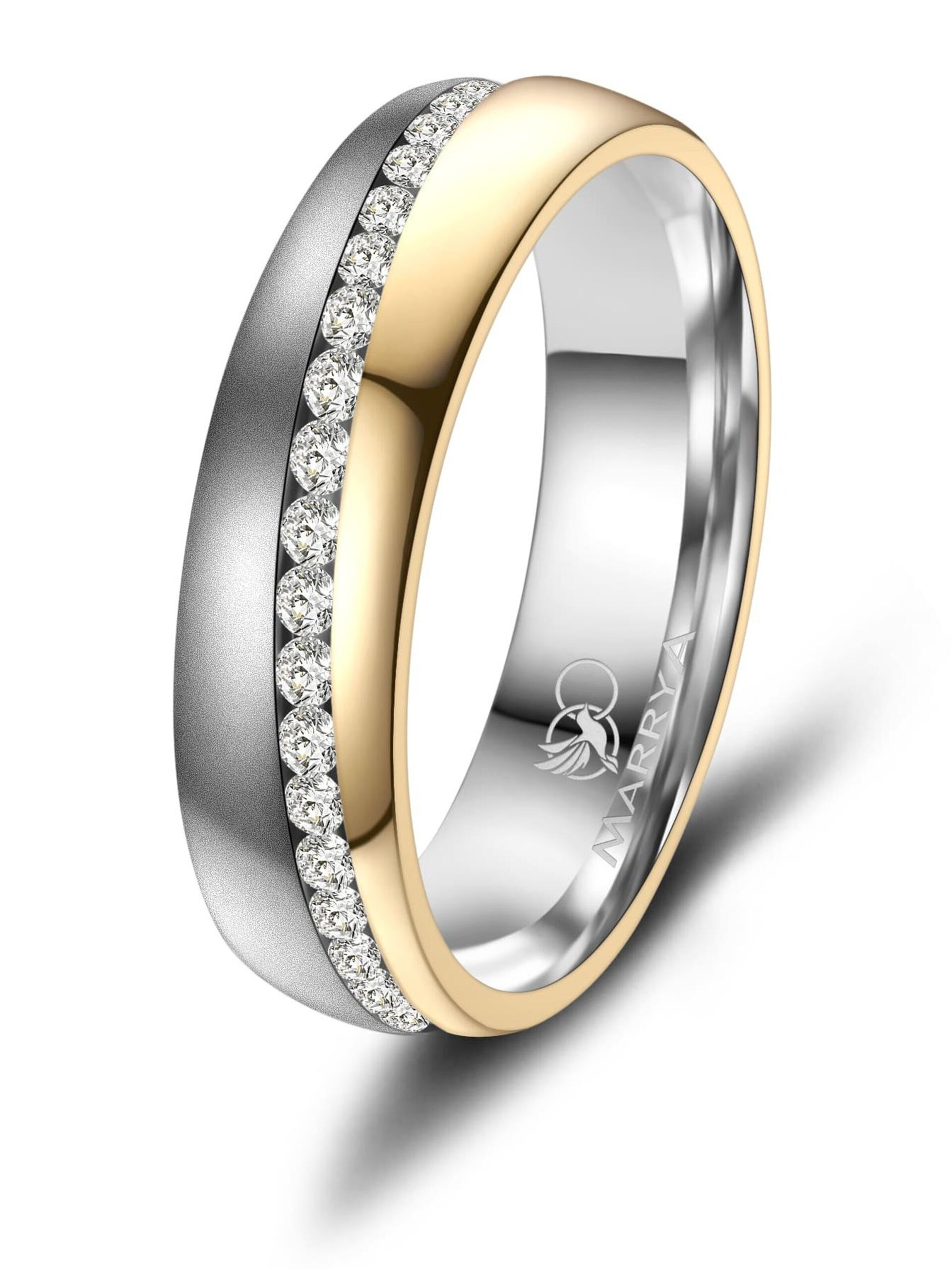 MARRYA Ring 'MARRYA ES-32 Ehering aus Edelstahl Silberfarben & Gelbgold plattiert' dam