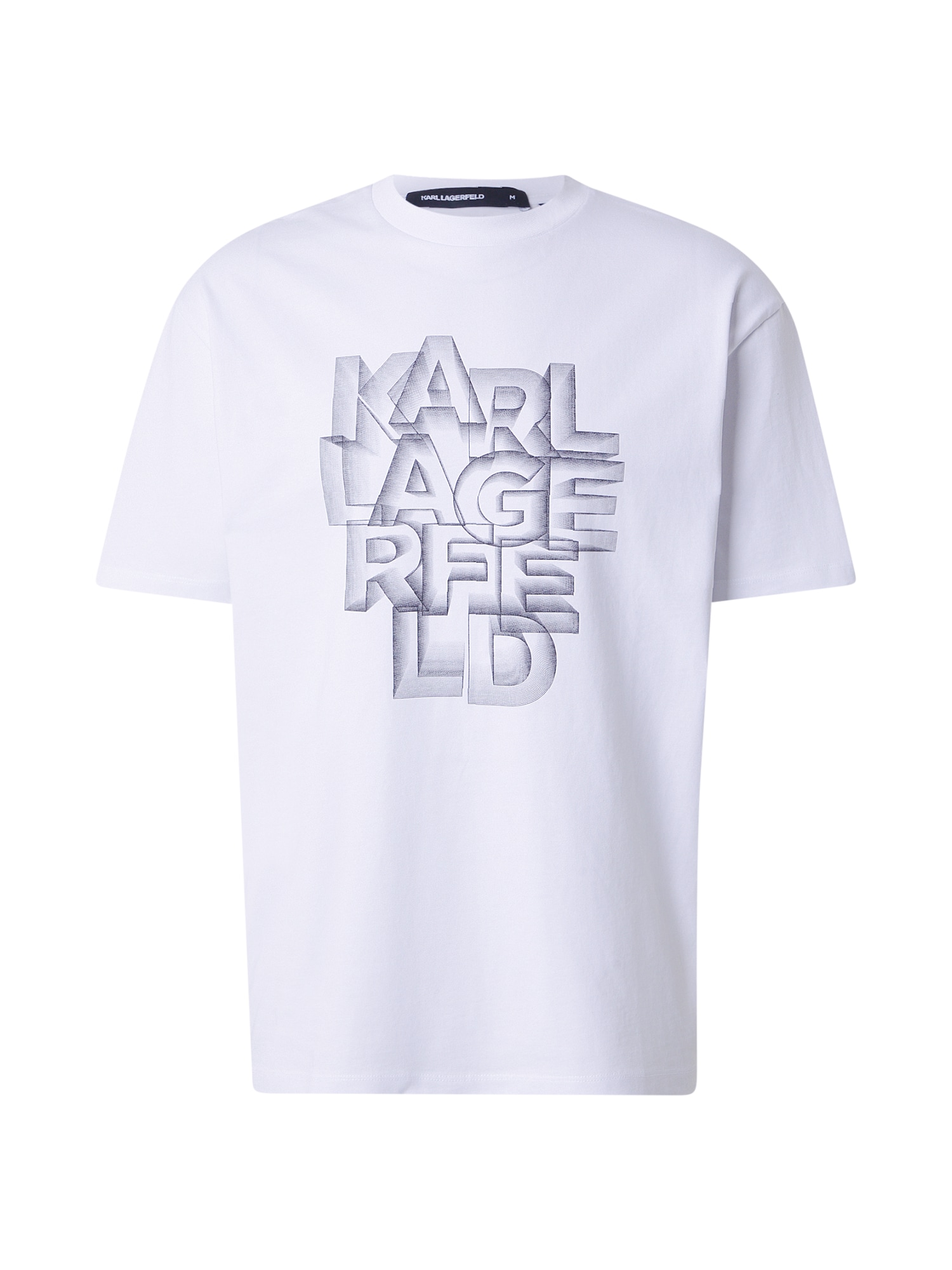 Karl Lagerfeld Tricou  gri / alb
