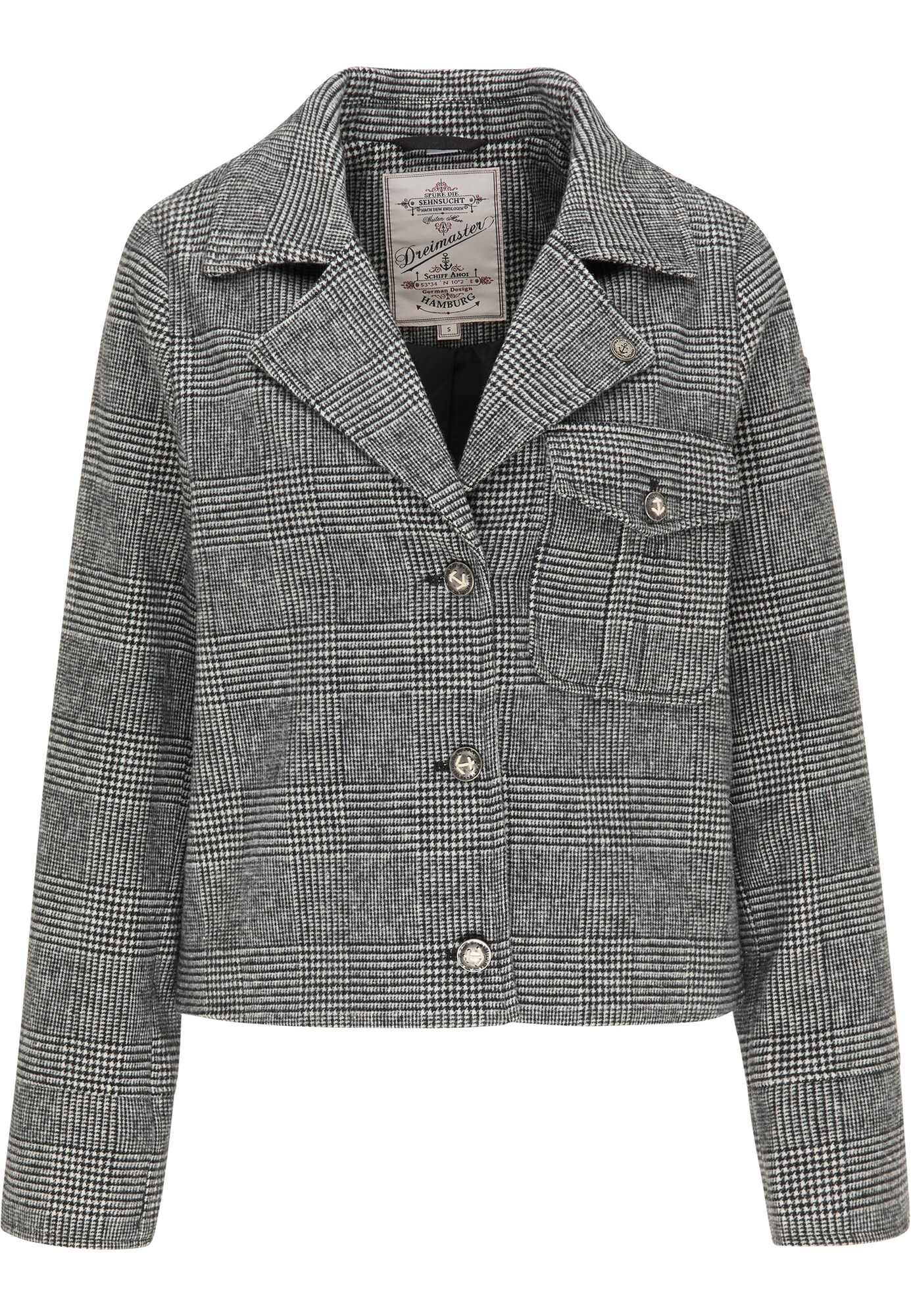 DreiMaster Vintage Blazer švarkas  juoda / balta