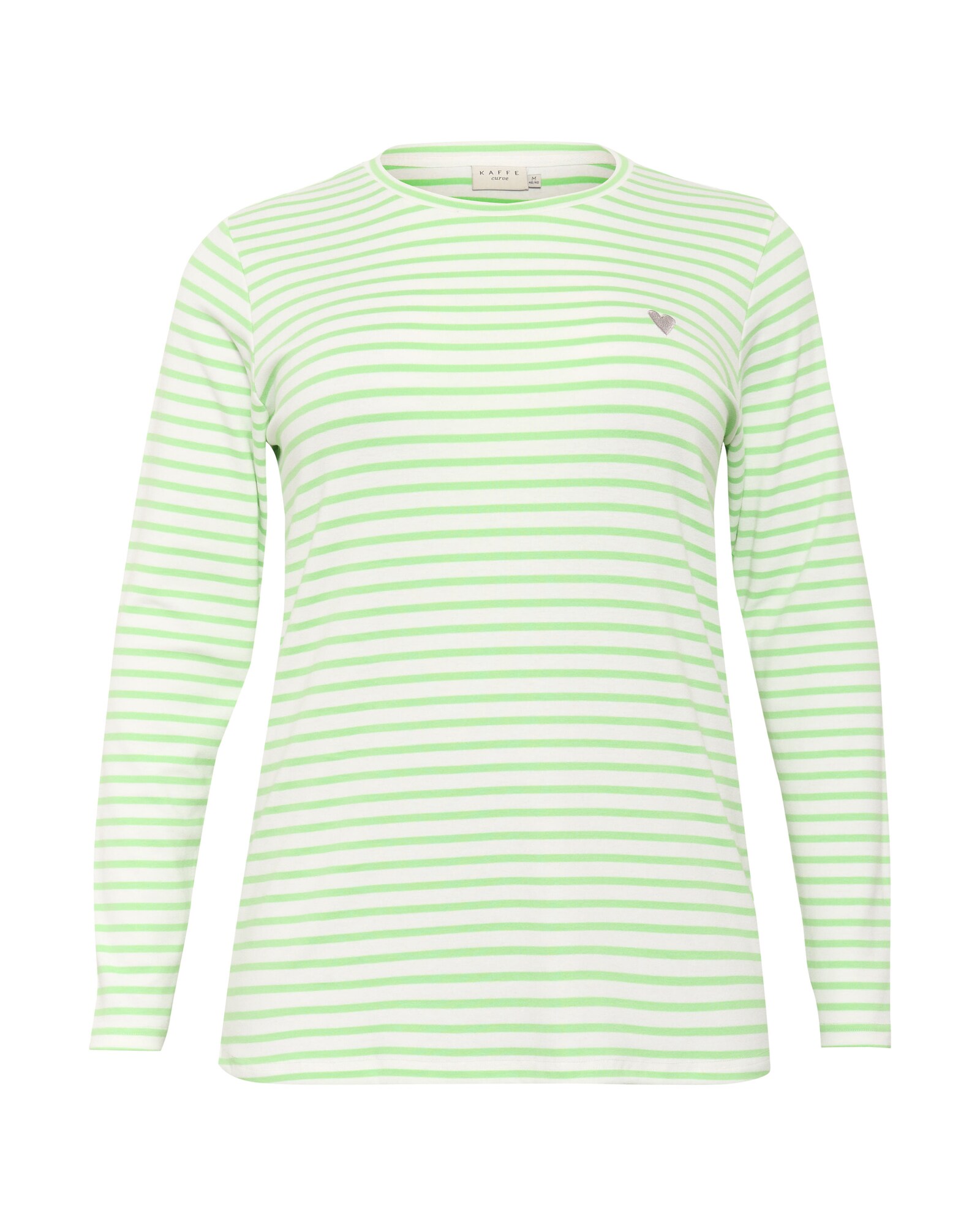 KAFFE CURVE Tricou KC Lia  verde deschis / alb