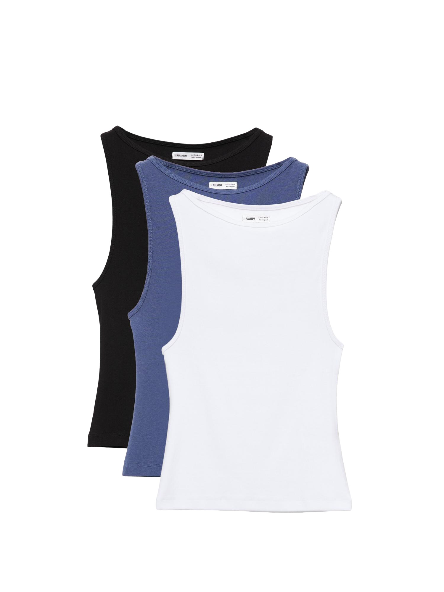 Pull&Bear Top  opálová / čierna / biela