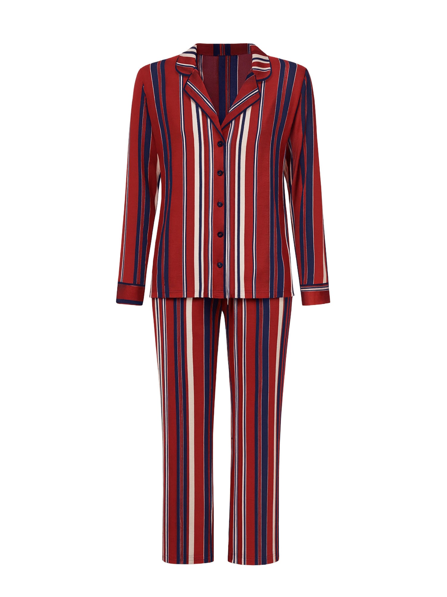 Goldenbay Pijama 'Helenium'  beige claro / azul noche / burdeos