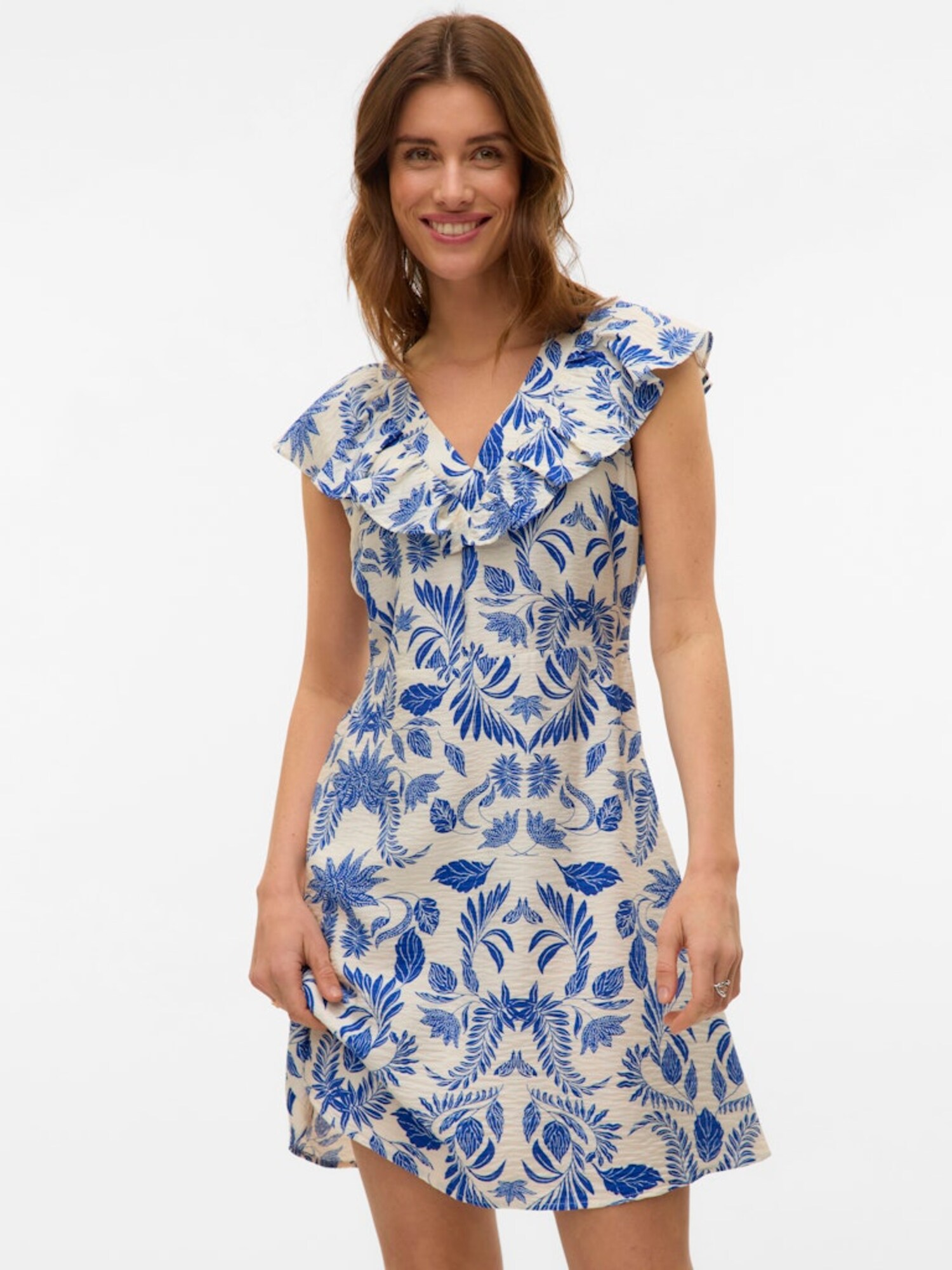 VERO MODA Šaty 'VMKAIA' svetlobéžová / kobaltovomodrá (obrázok 5)