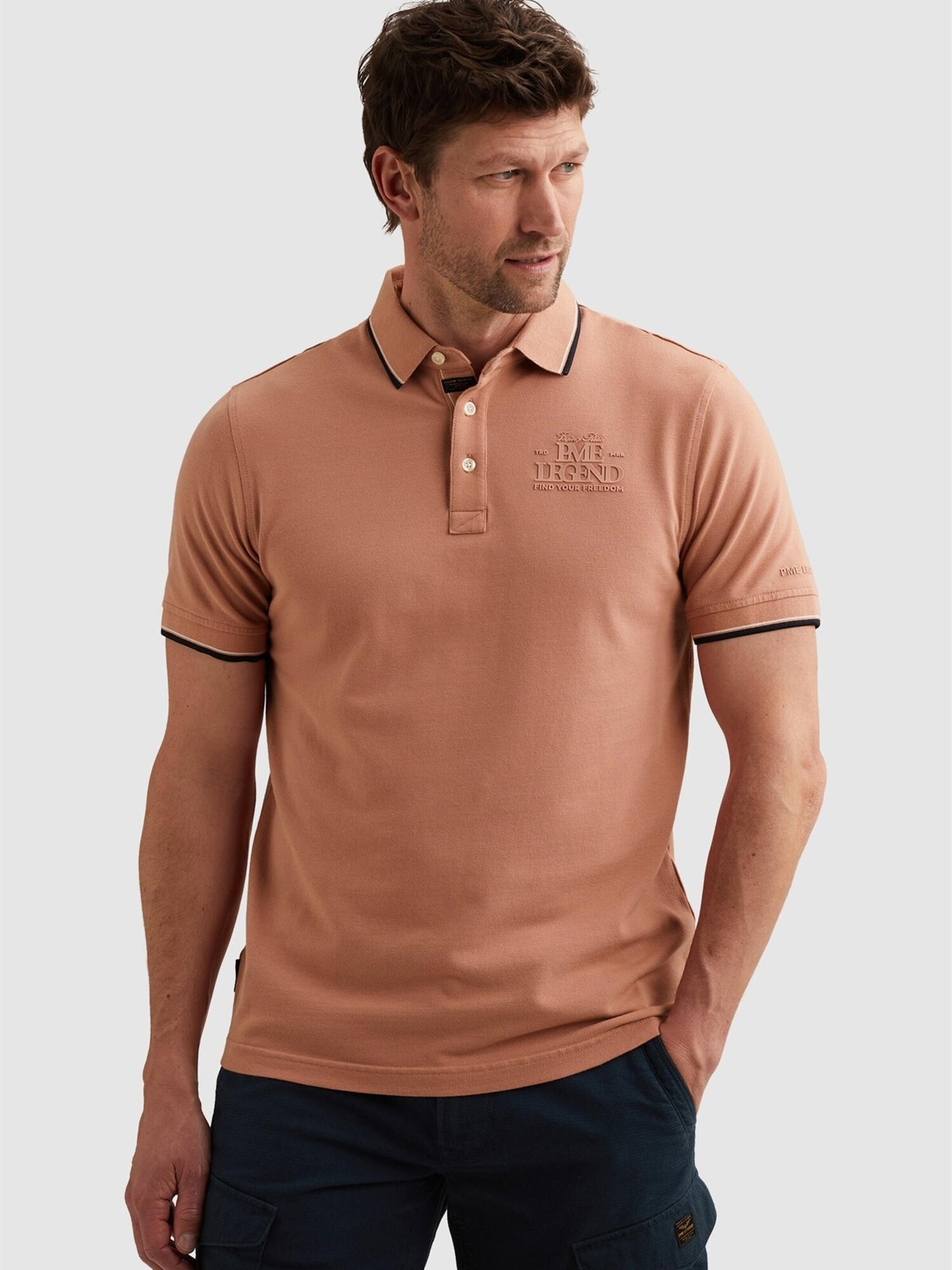 T-shirt 'Polo shirt in piqué with artwork'
