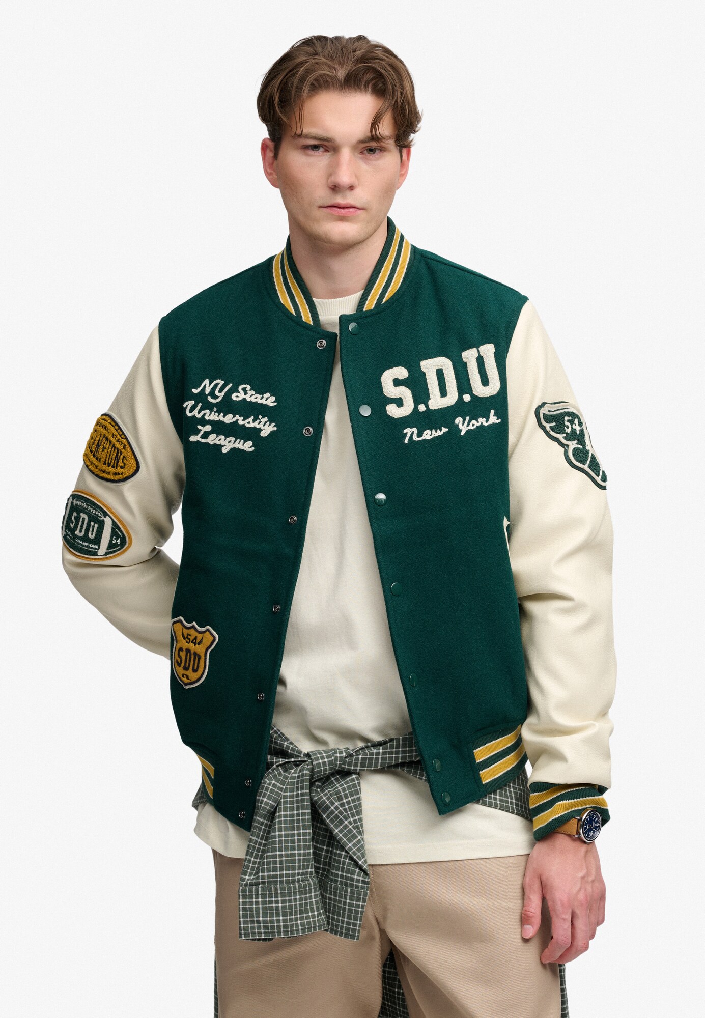 Superdry & Co Geacă de primăvară-toamnă bej / galben / verde