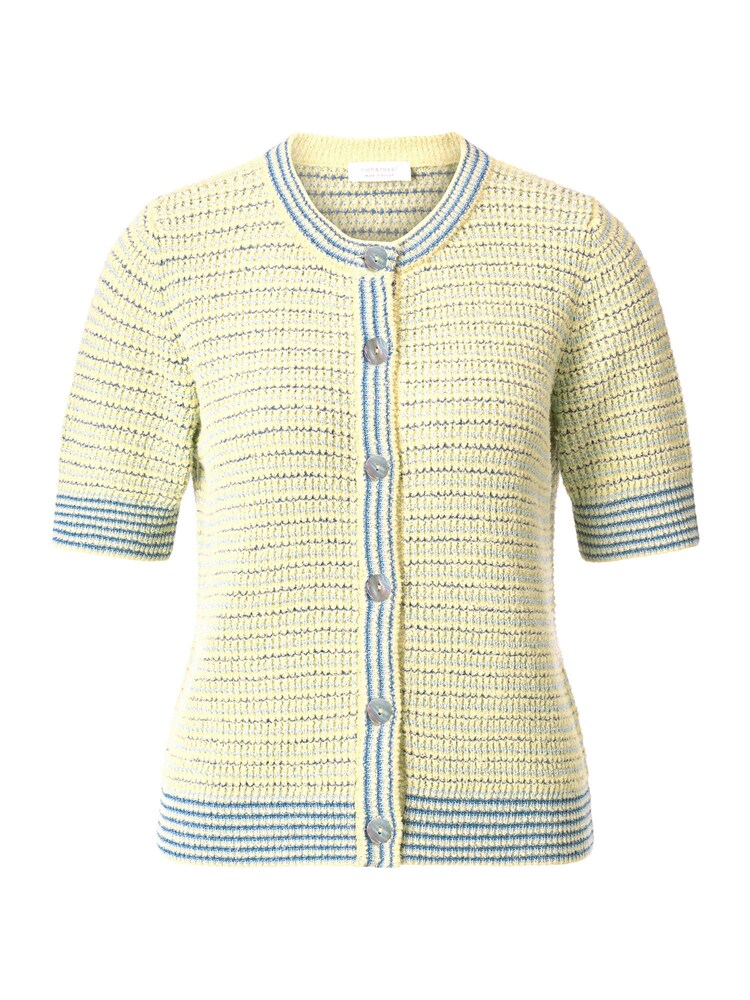 Rich & Royal Strickjacke Damen Größe L royalblau / pastellgelb