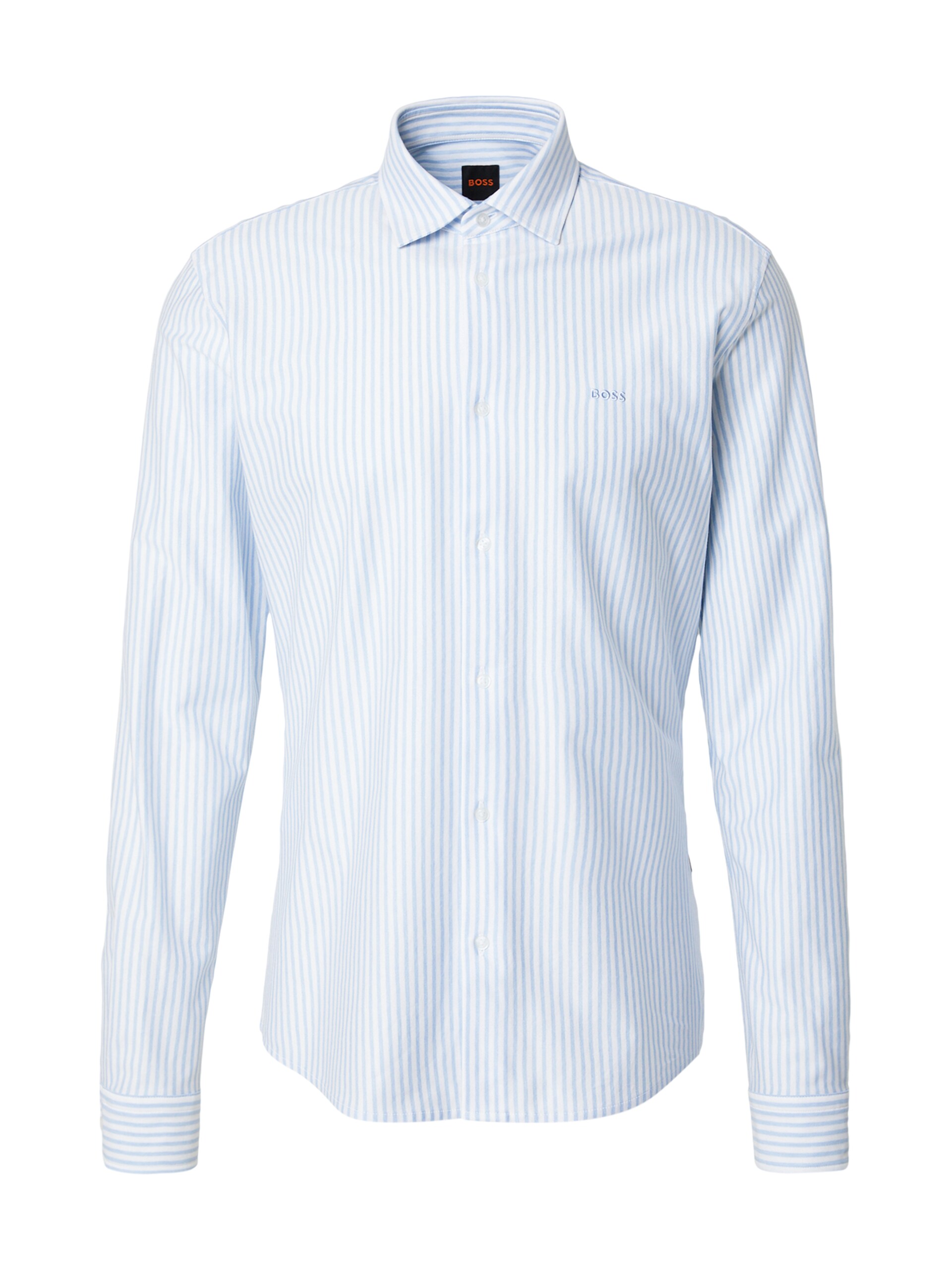 Boss Slim-fit shirt in melange cotton jersey skjortor & blusar herr – bild 5