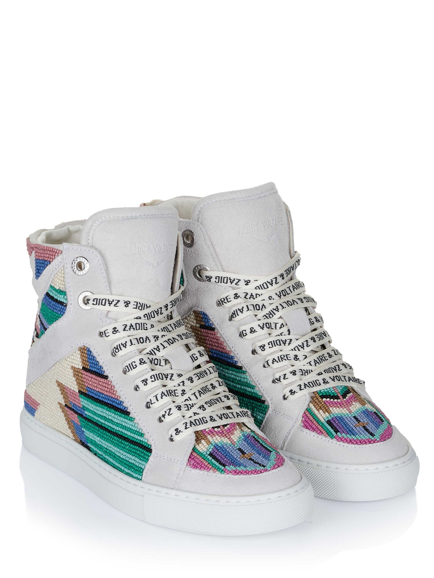 Zadig & Voltaire Zapatillas deportivas altas 'Zadig & Voltaire HIGH FLASH FOLK BEADS Sneaker weiß' blanco – imagen 2