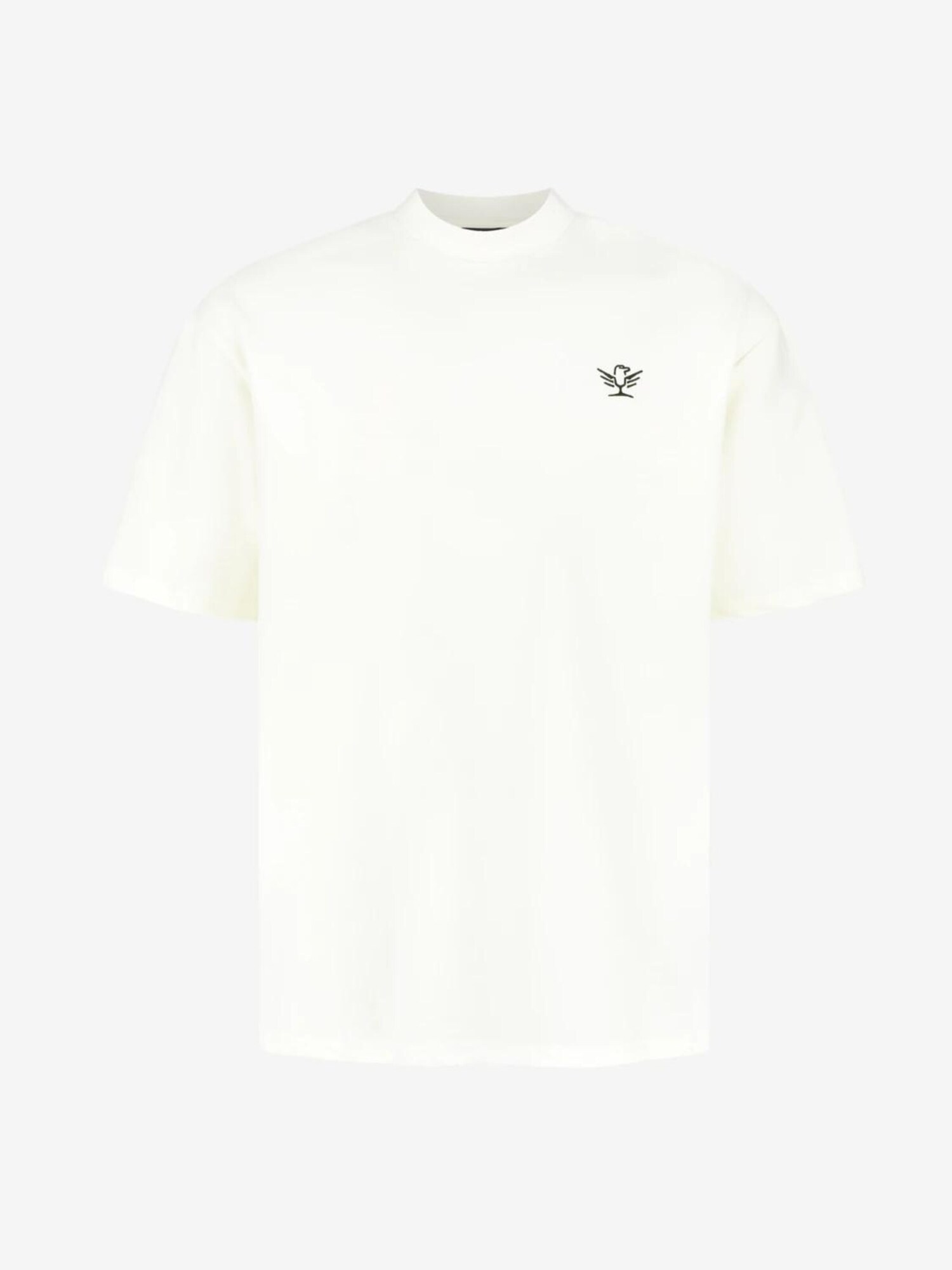 T-shirt 'Cream Embroidered Tee'