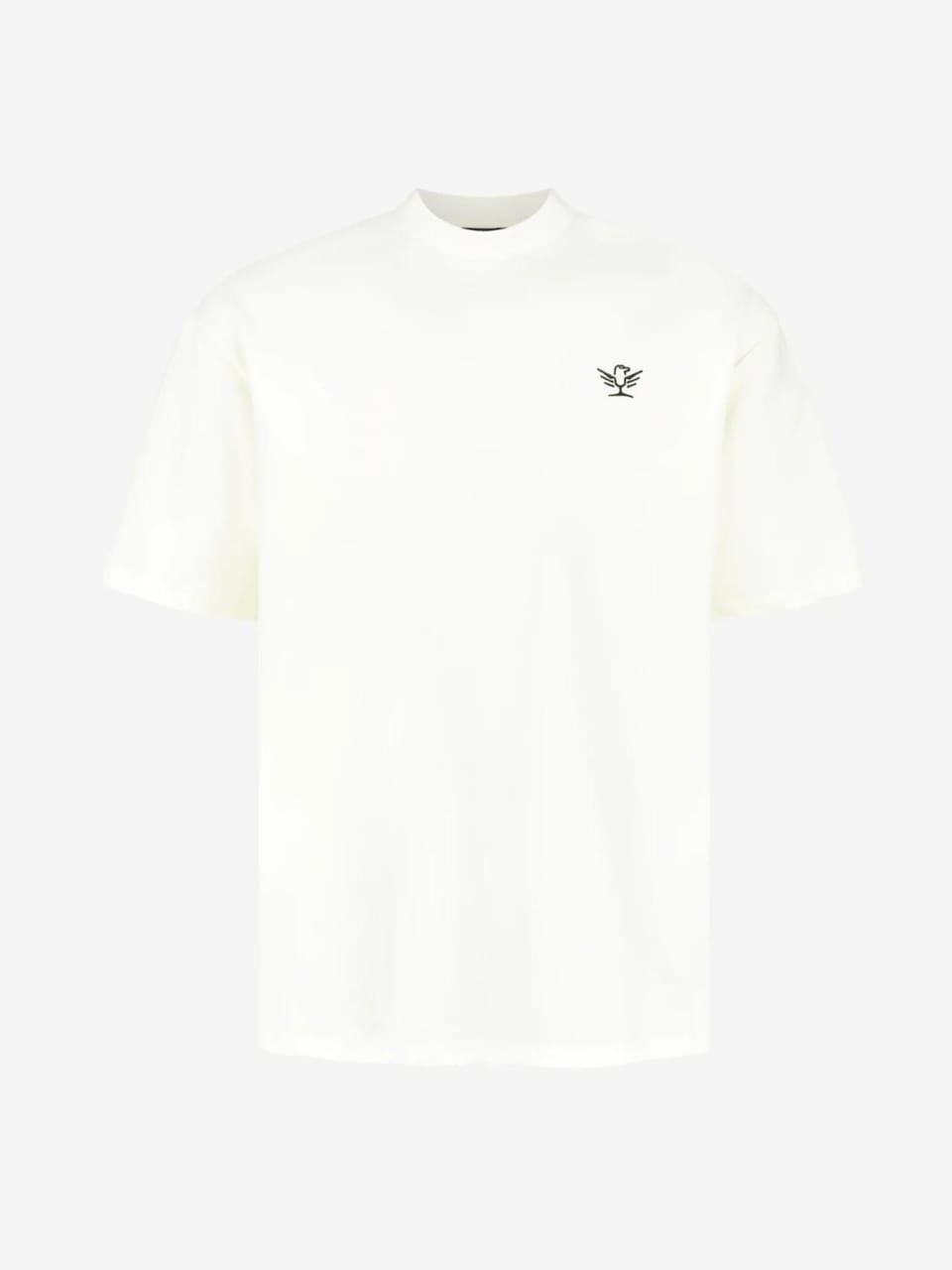 T-shirt 'Cream Embroidered Tee'
