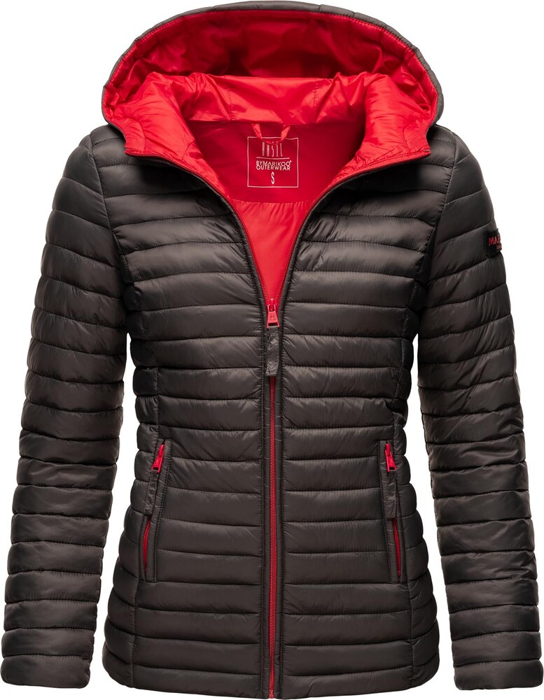 MARIKOO Jacke 'Asraa' Damen Größe XXL anthrazit / hellrot