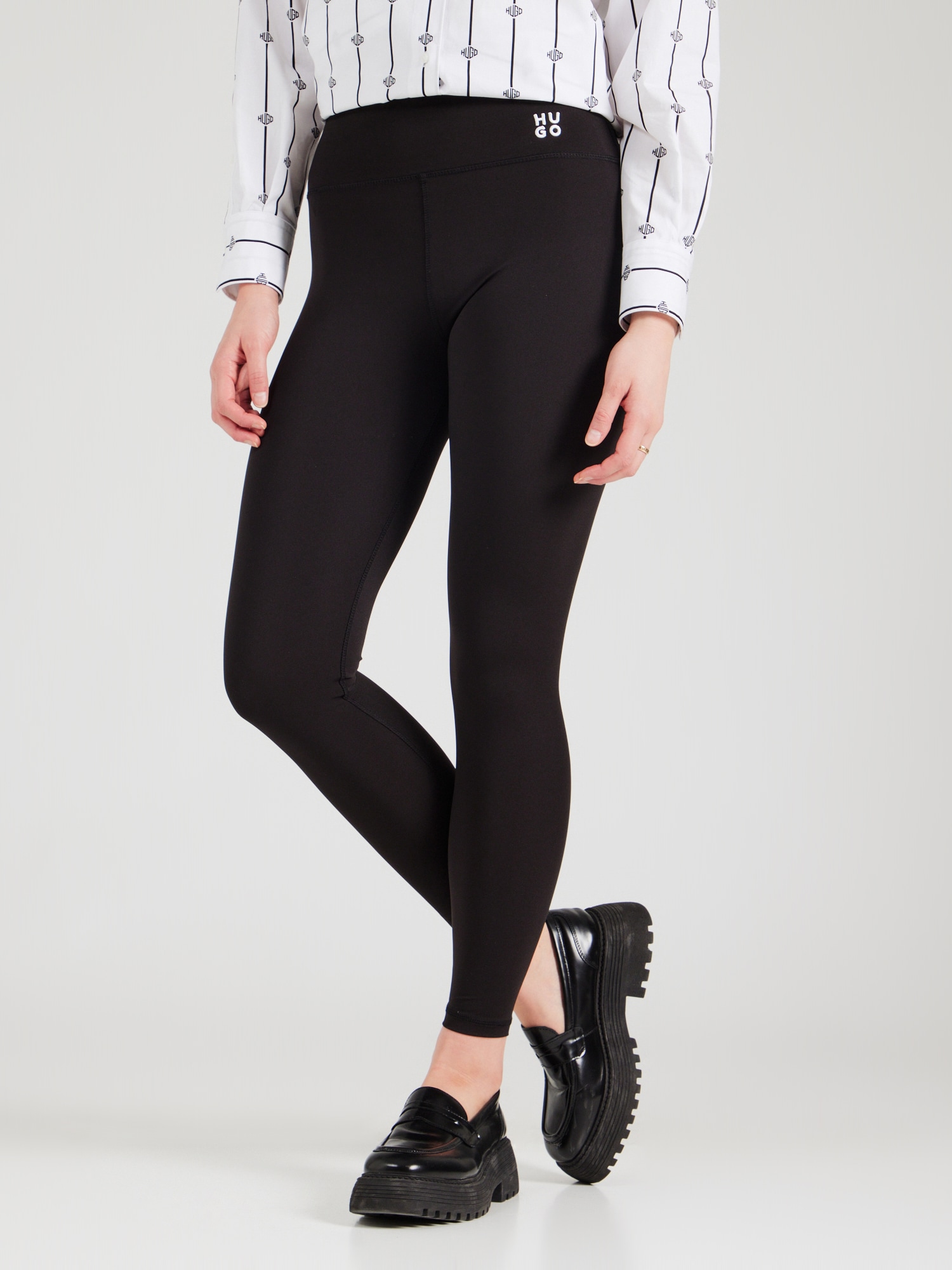 HUGO Leggings 'Noparda'  fekete / fehér termék 2. képe