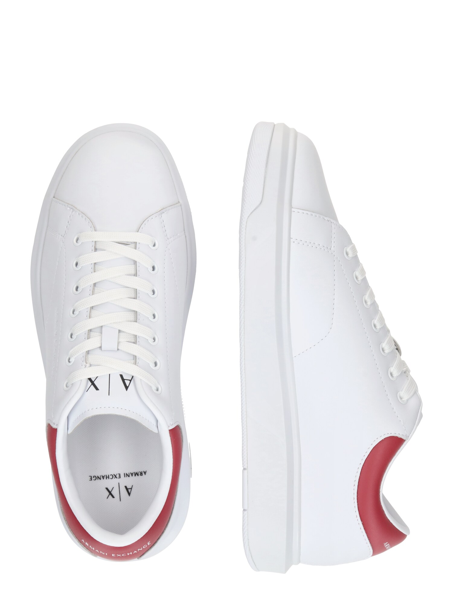 ARMANI EXCHANGE Rövid szárú sportcipők  kárminvörös / fehér termék 2. képe