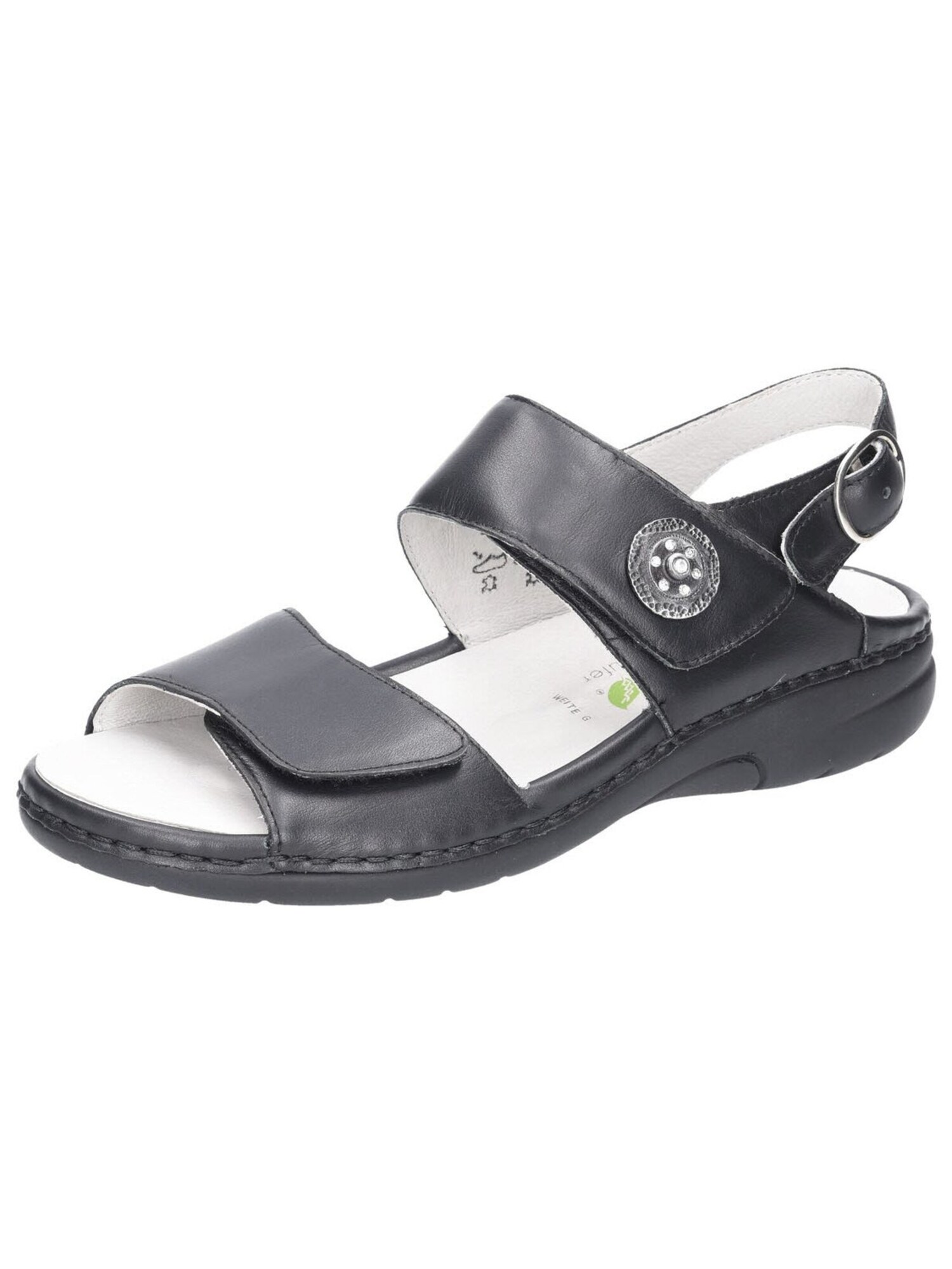 WALDLÄUFER Sandalias 'Sandale Damen 204001 Echtleder in schwarz' negro